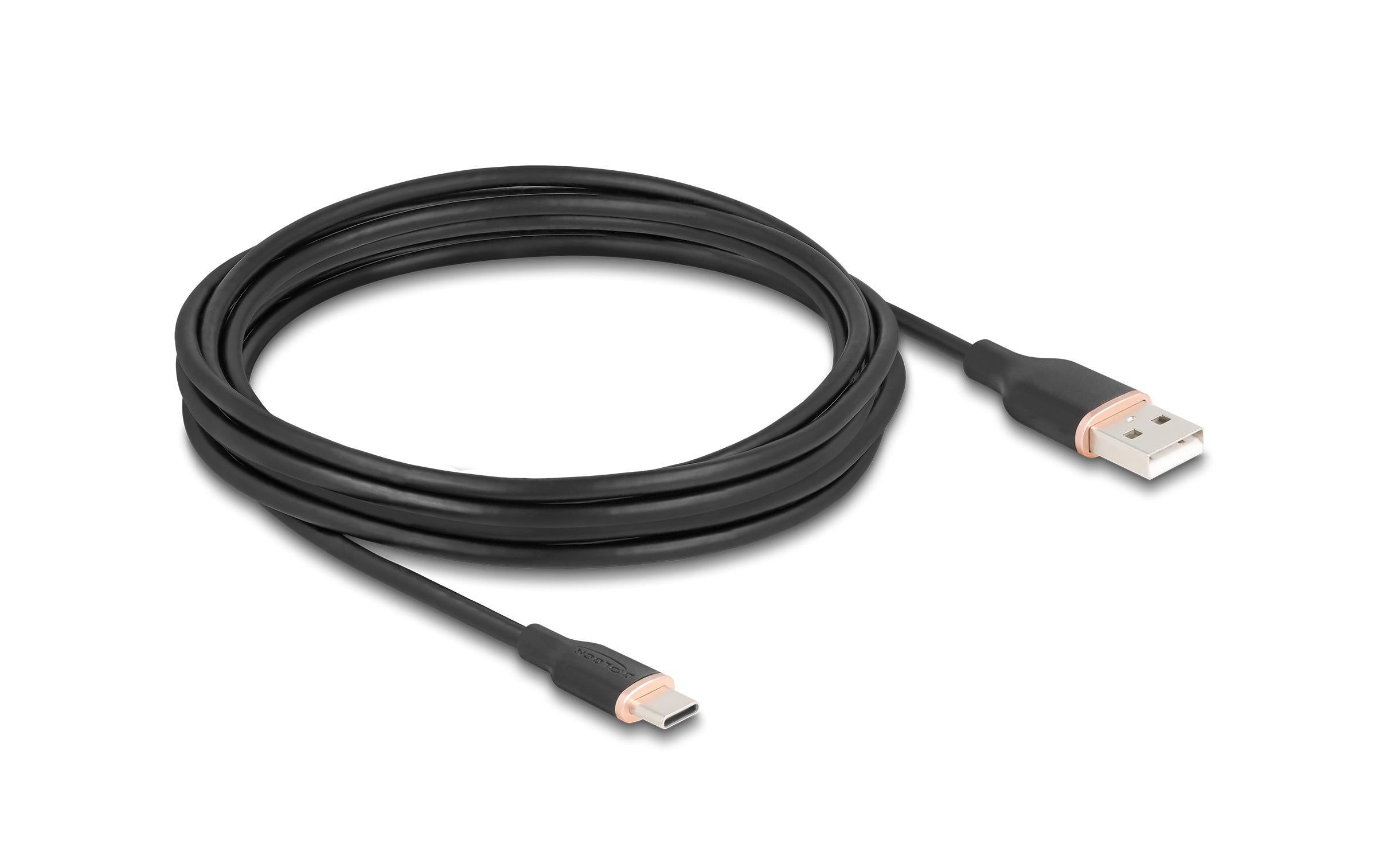 Delock USB 2.0-Kabel Silikon USB A - USB C 4 m