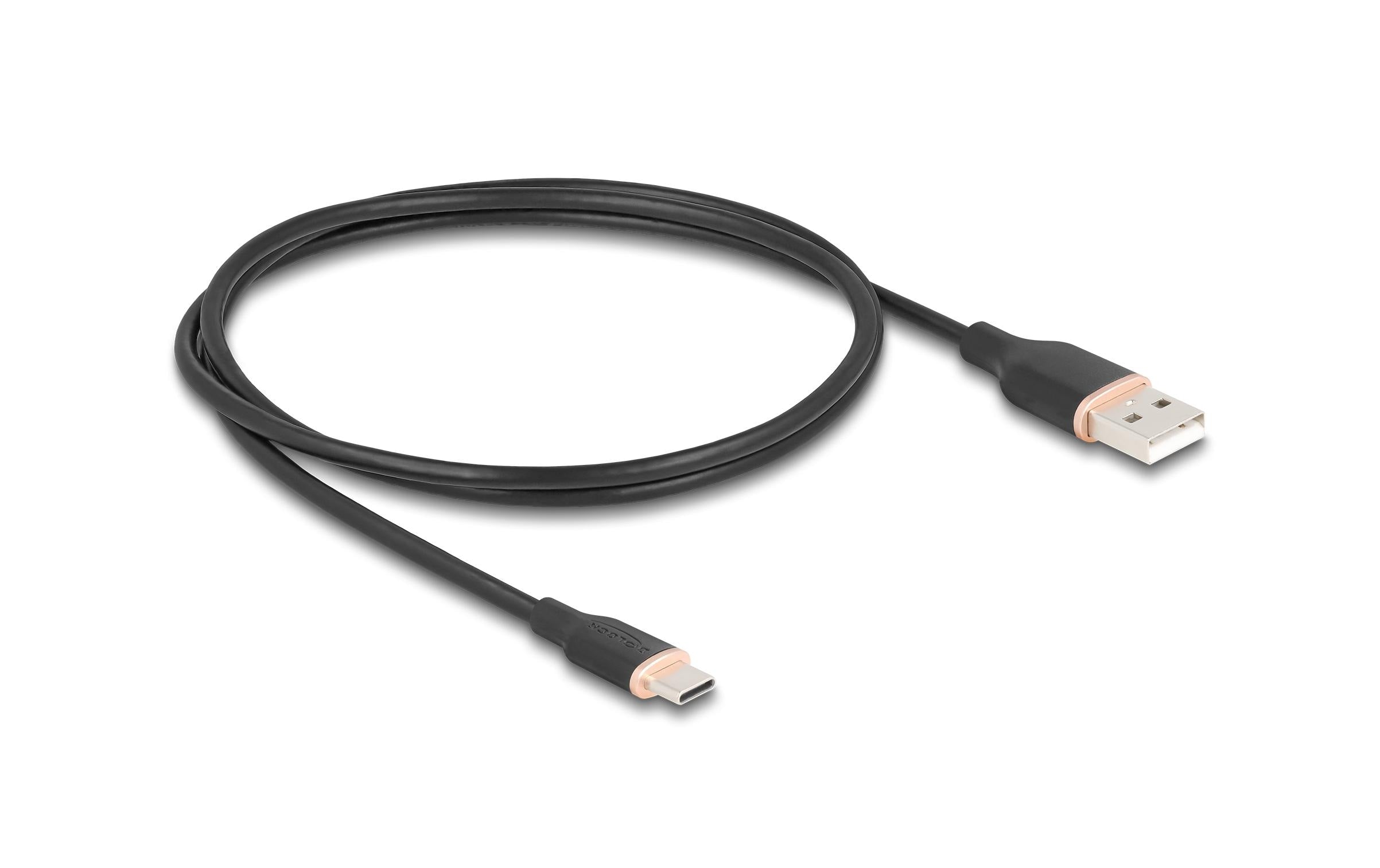 Delock USB 2.0-Kabel Silikon USB A - USB C 1 m