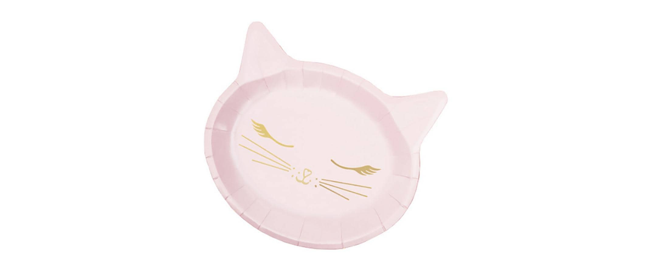 Partydeco Einwegteller Cat 22 x 20 cm, 6 Stück, Rosa