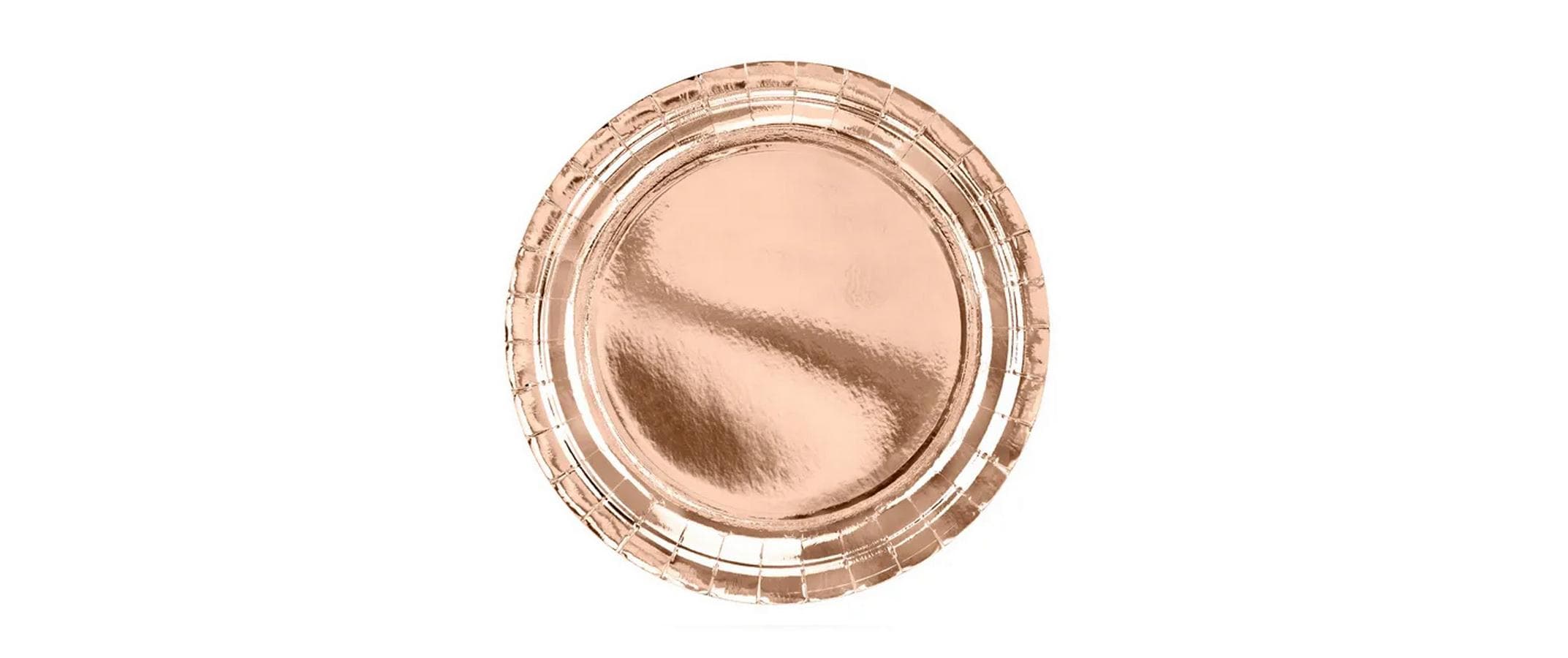 Partydeco Einwegteller Uni 23 cm, 6 Stück, Rosegold