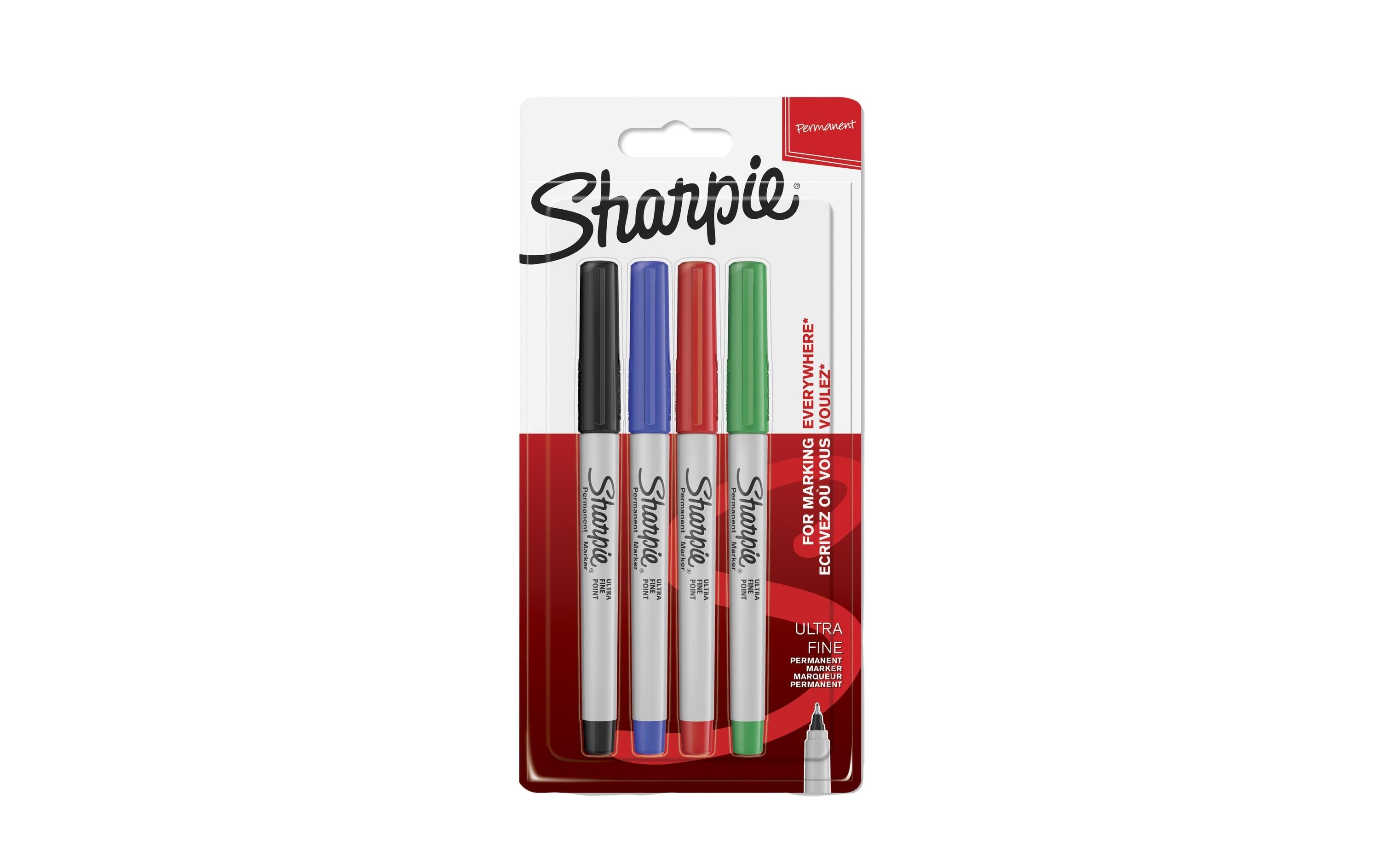 Sharpie Filzstift Ultrafein Permanentmarker Rundspitze, 4er Pack