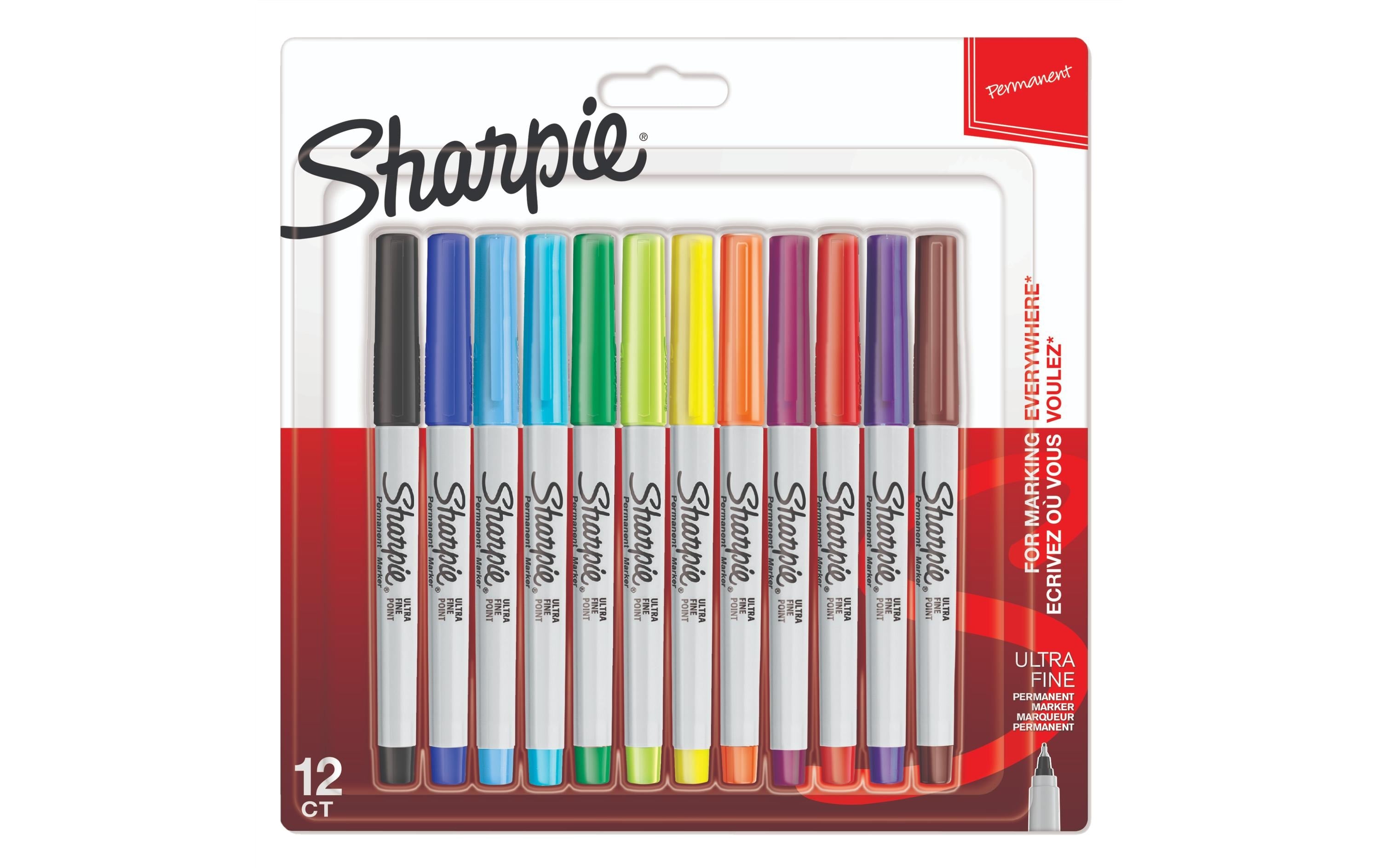 Sharpie Filzstift Ultrafein Permanentmarker Rundspitze, 12er Pack