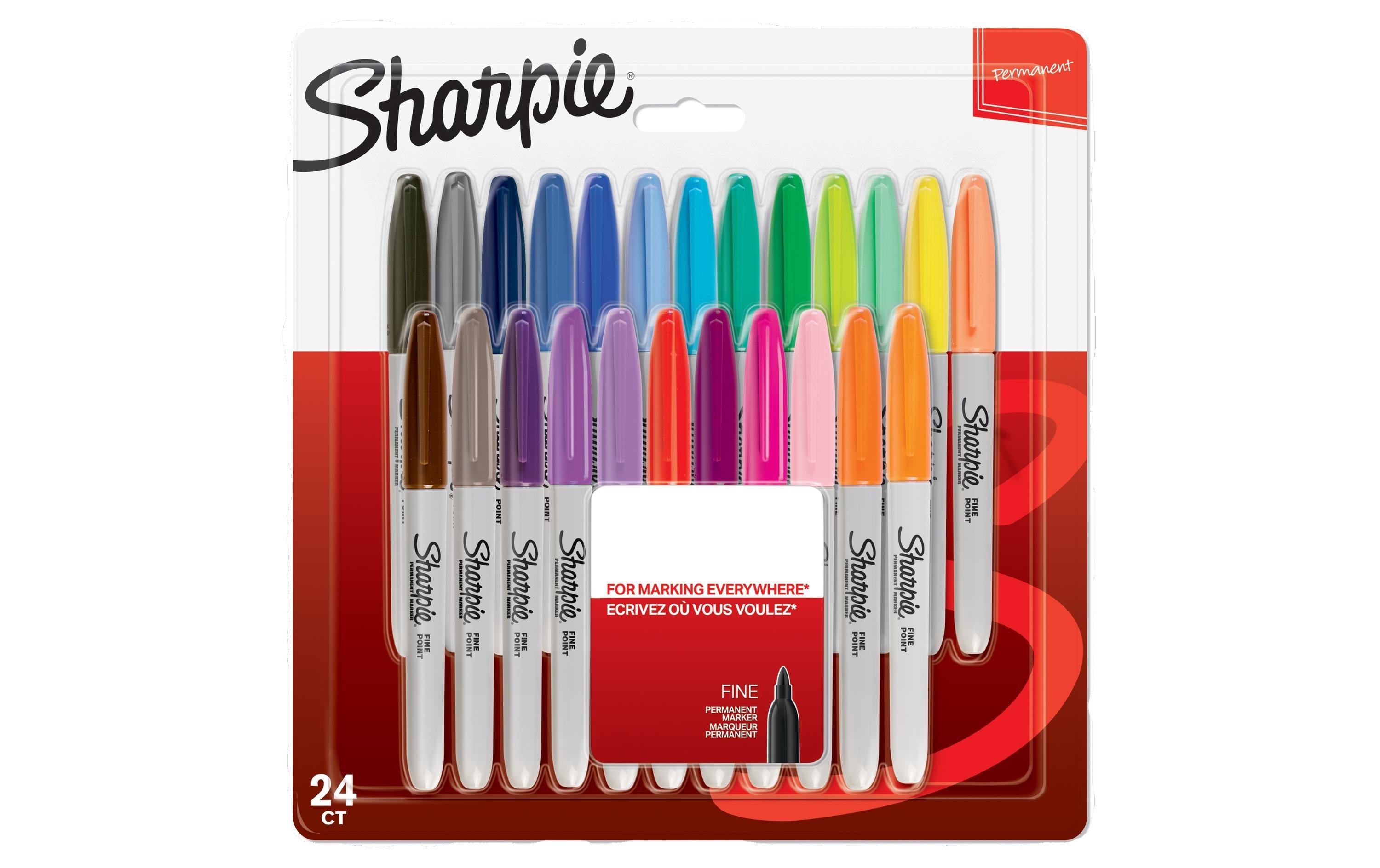 Sharpie Filzstift Fein Permanentmarker Rundspitze, 24er Blister