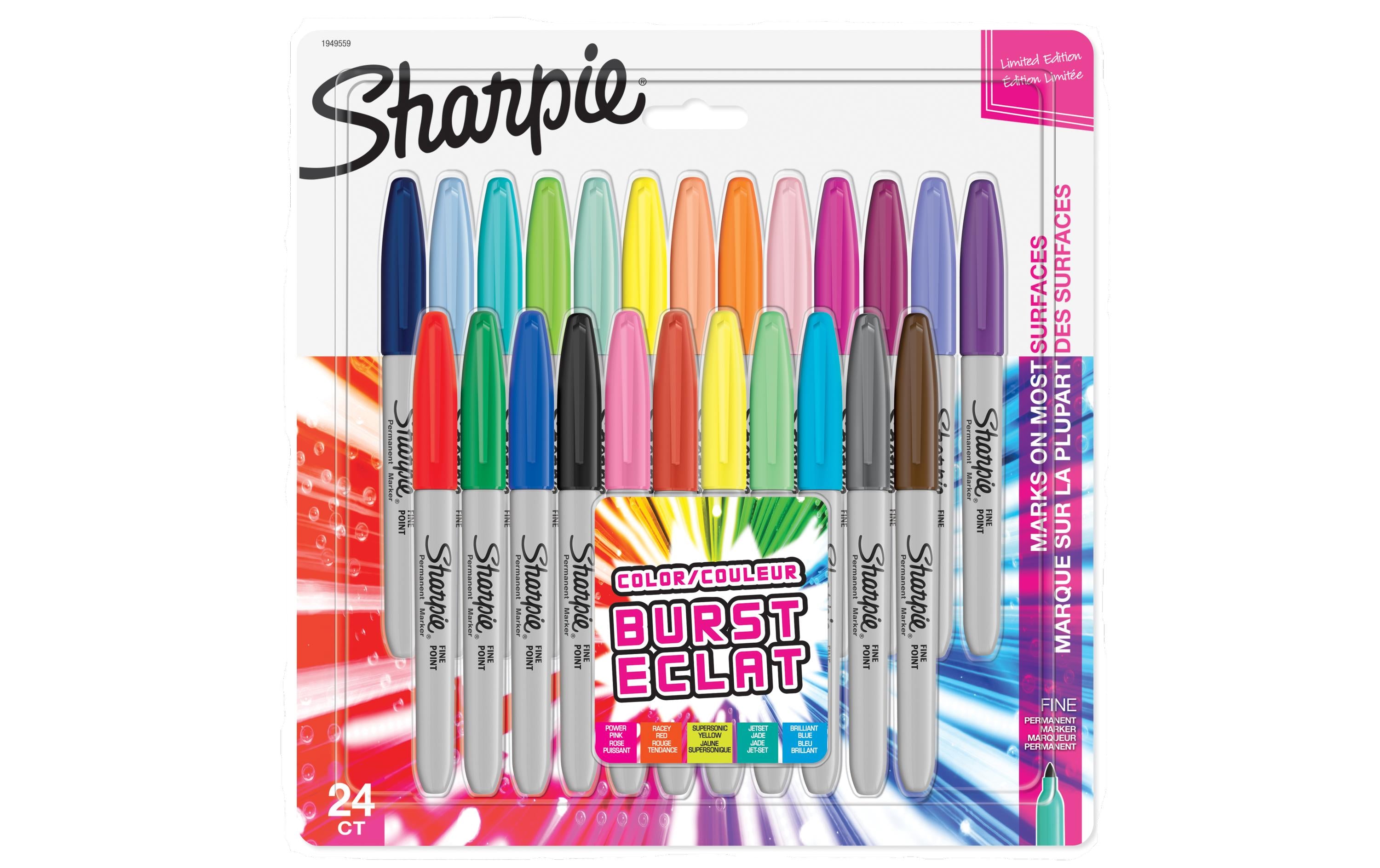 Sharpie Filzstift Fein Color Burst Rundspitze, 24er Blister