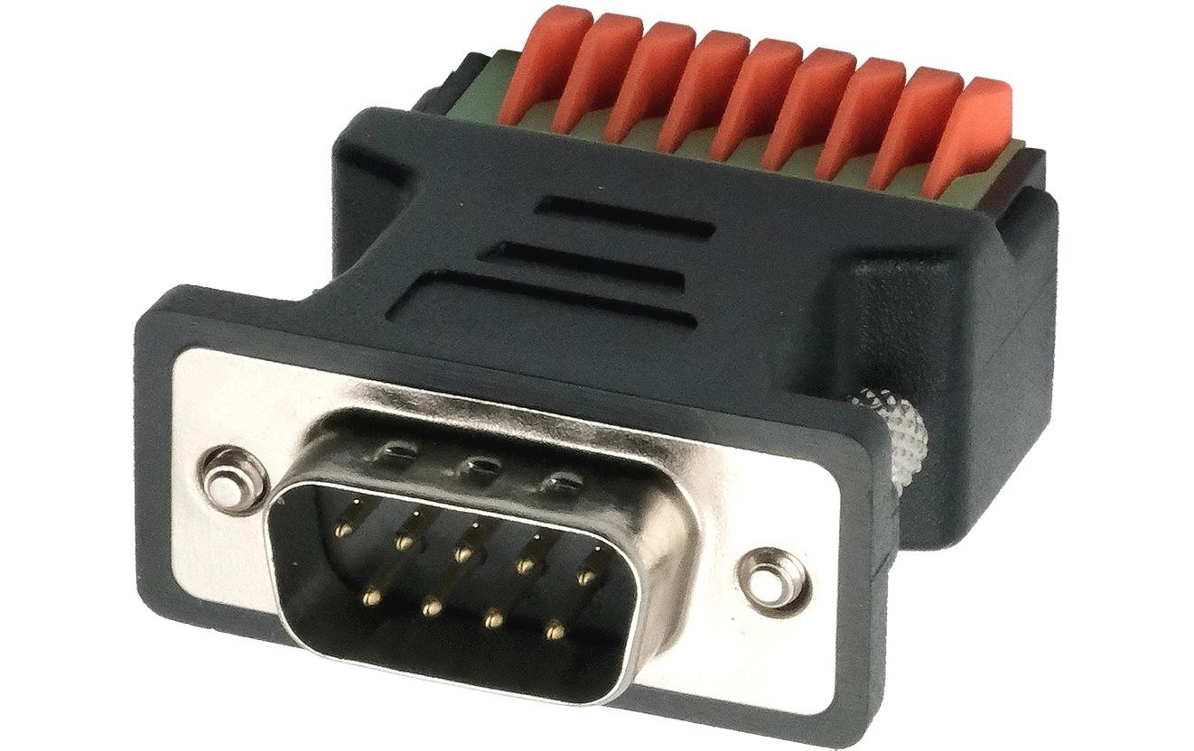 Exsys Adapter 9-pin Stecker zu 9-pin TerminalBlock mit Drucktaster