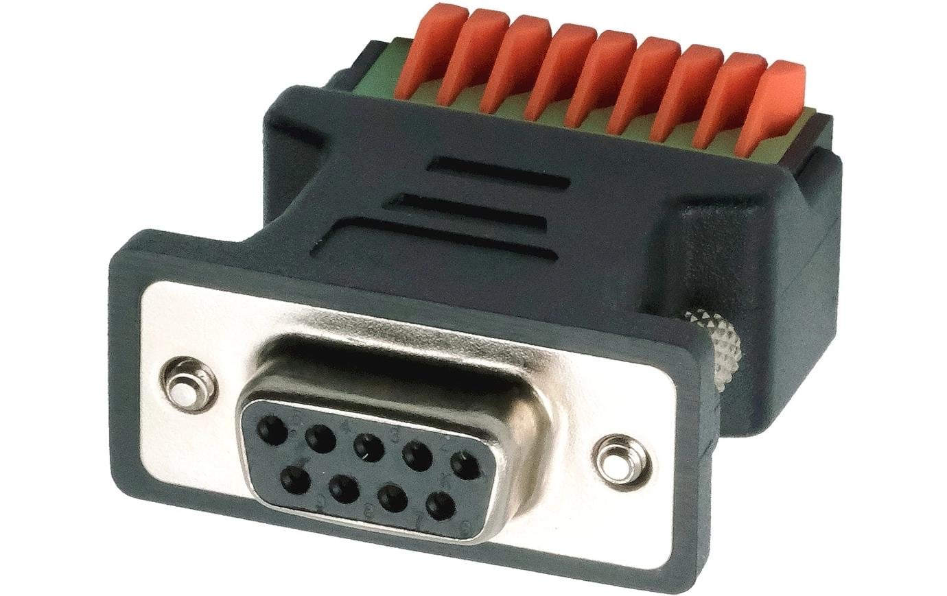Exsys Adapter 9-pin Buchse zu 9-pin Terminal Block mit Drucktaster