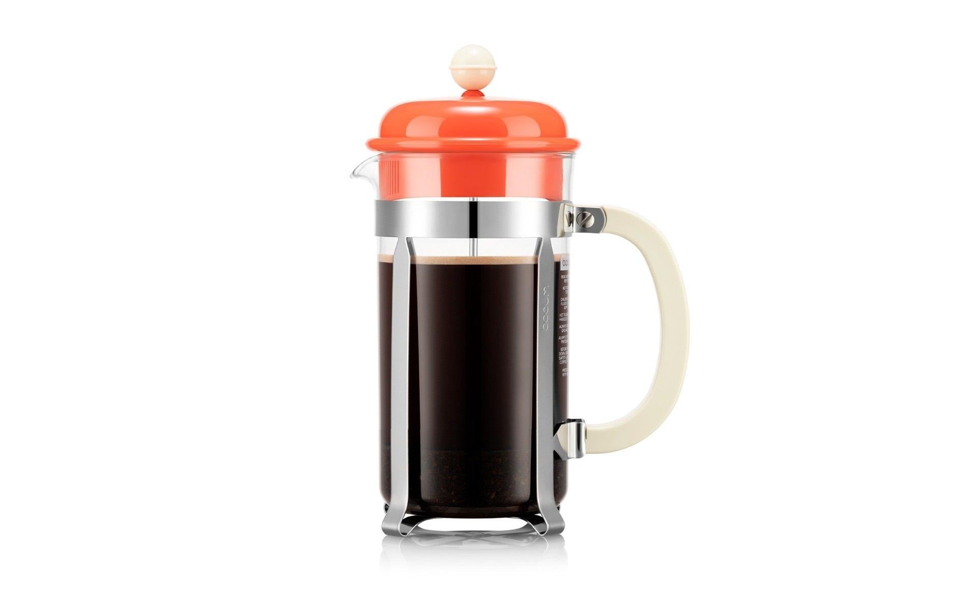 Bodum Kaffeebereiter Caffettiera 8 Tassen, 1 l, Bright Coral