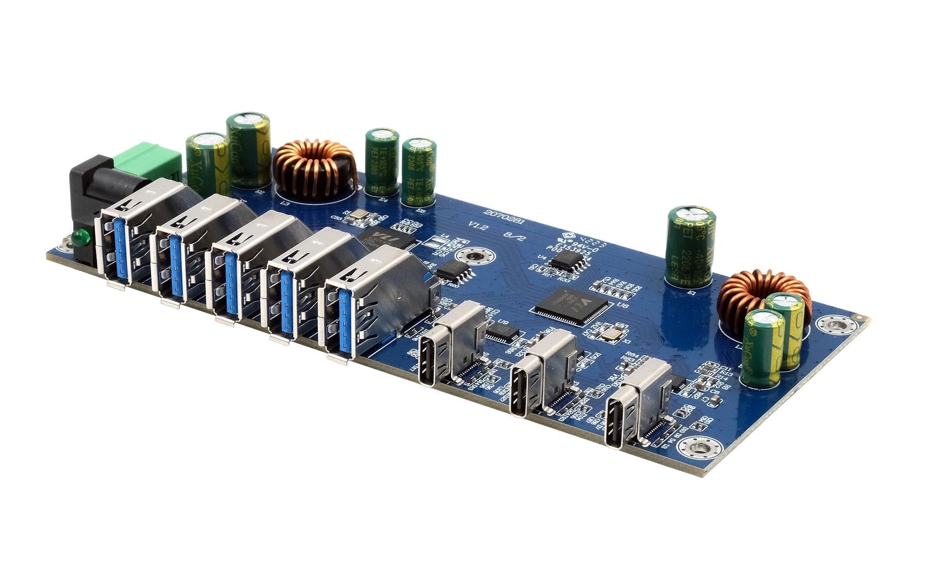 Exsys USB-Hub Industrial USB 3.2 Gen 2 x 1 Hub Platine 7-Port