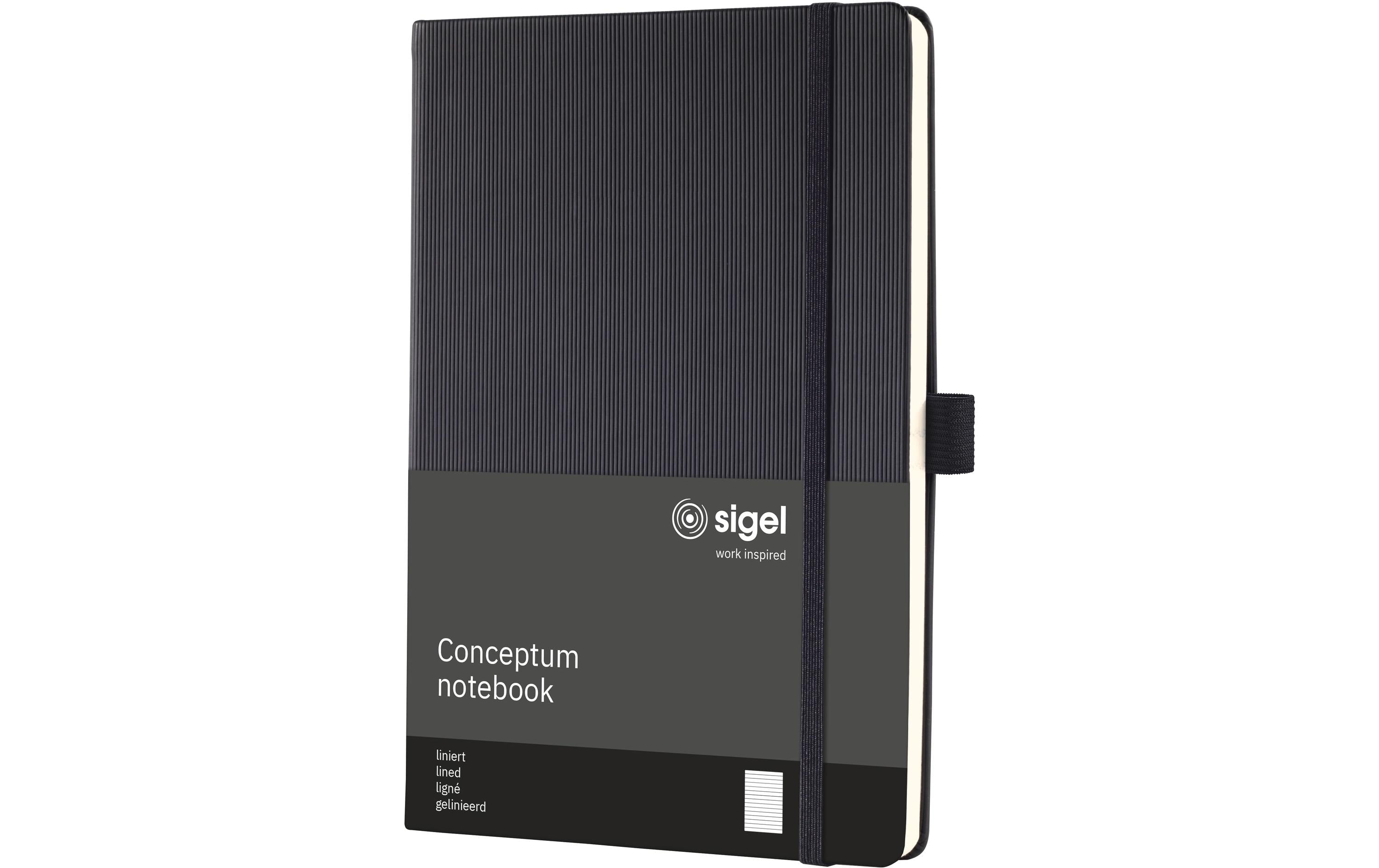 Sigel Notizbuch Conceptum A5, Liniert, Schwarz