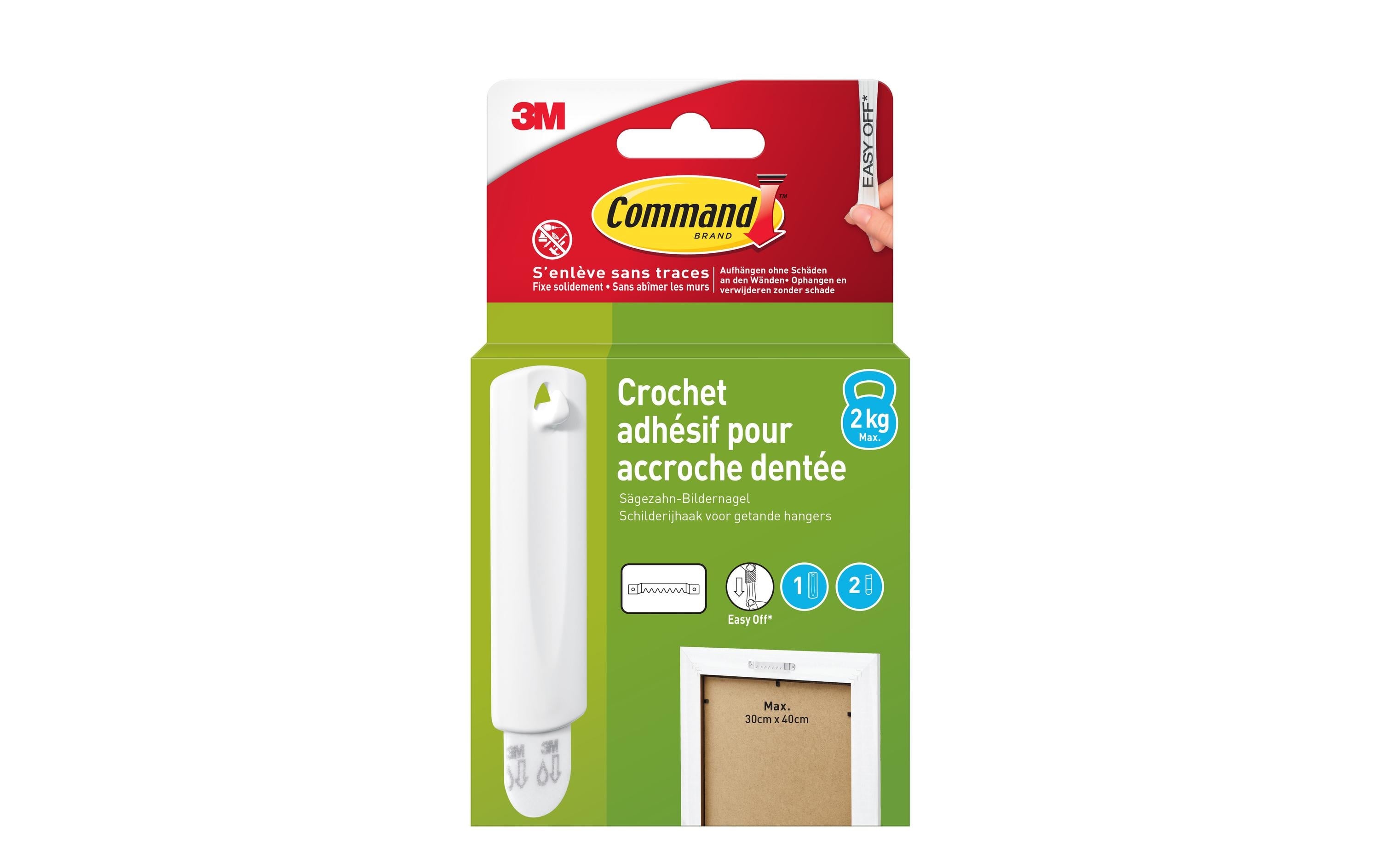 Command Haken Command, 3 Stück 2 kg, Weiss