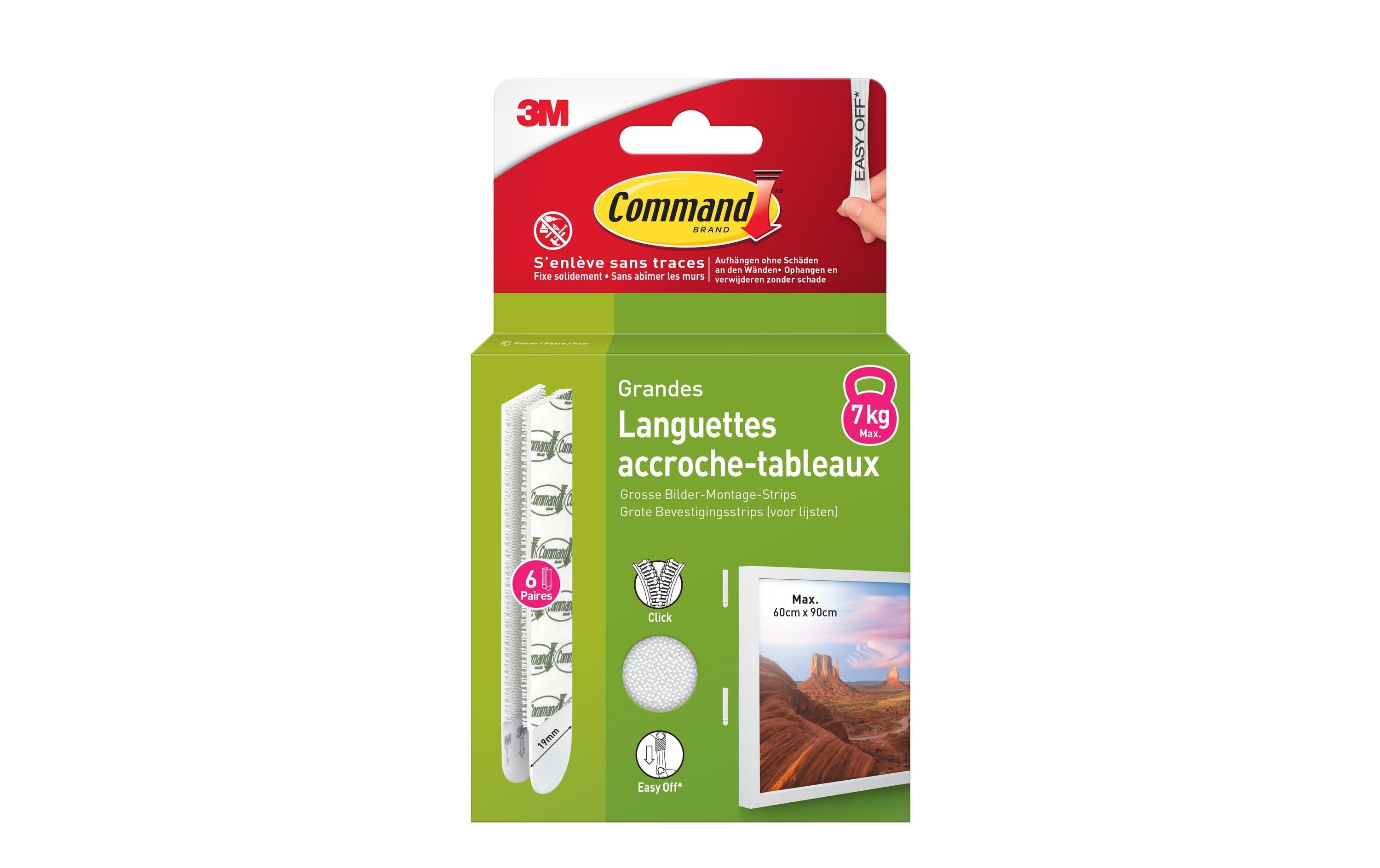 Command Klebestrip, 6 Paar L, Vorteilspack 7 kg, Weiss