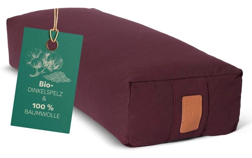 DoYourYoga Yoga-Bolster Paravati Bio-Dinkelspelz, Dunkelrot