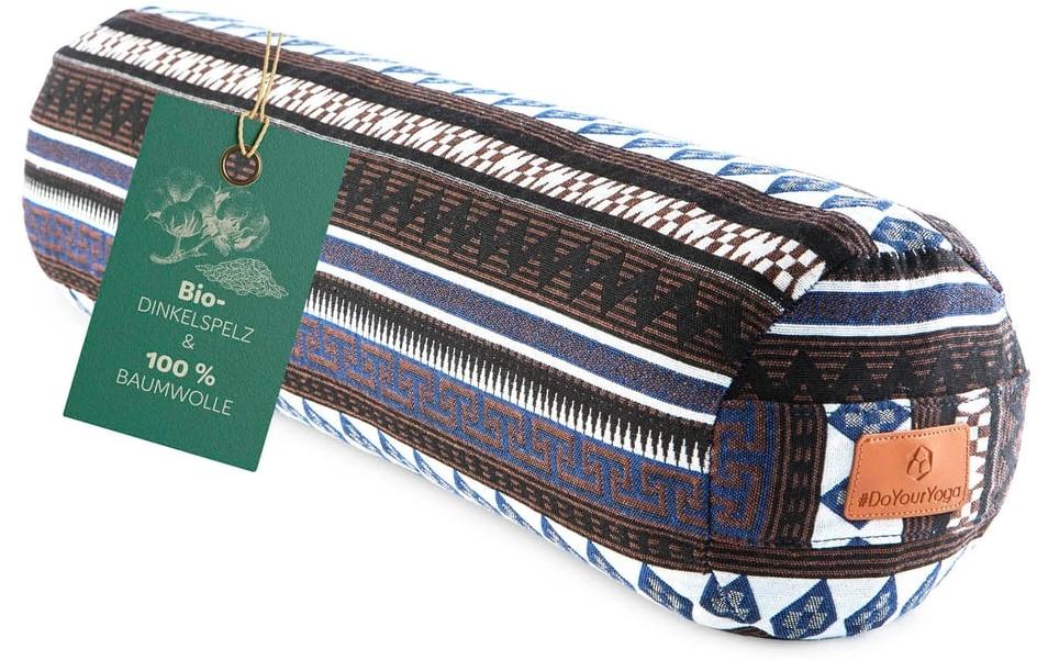 DoYourYoga Yoga-Bolster Tarik, Dinkelspelz, Mehrfarbig/Braun