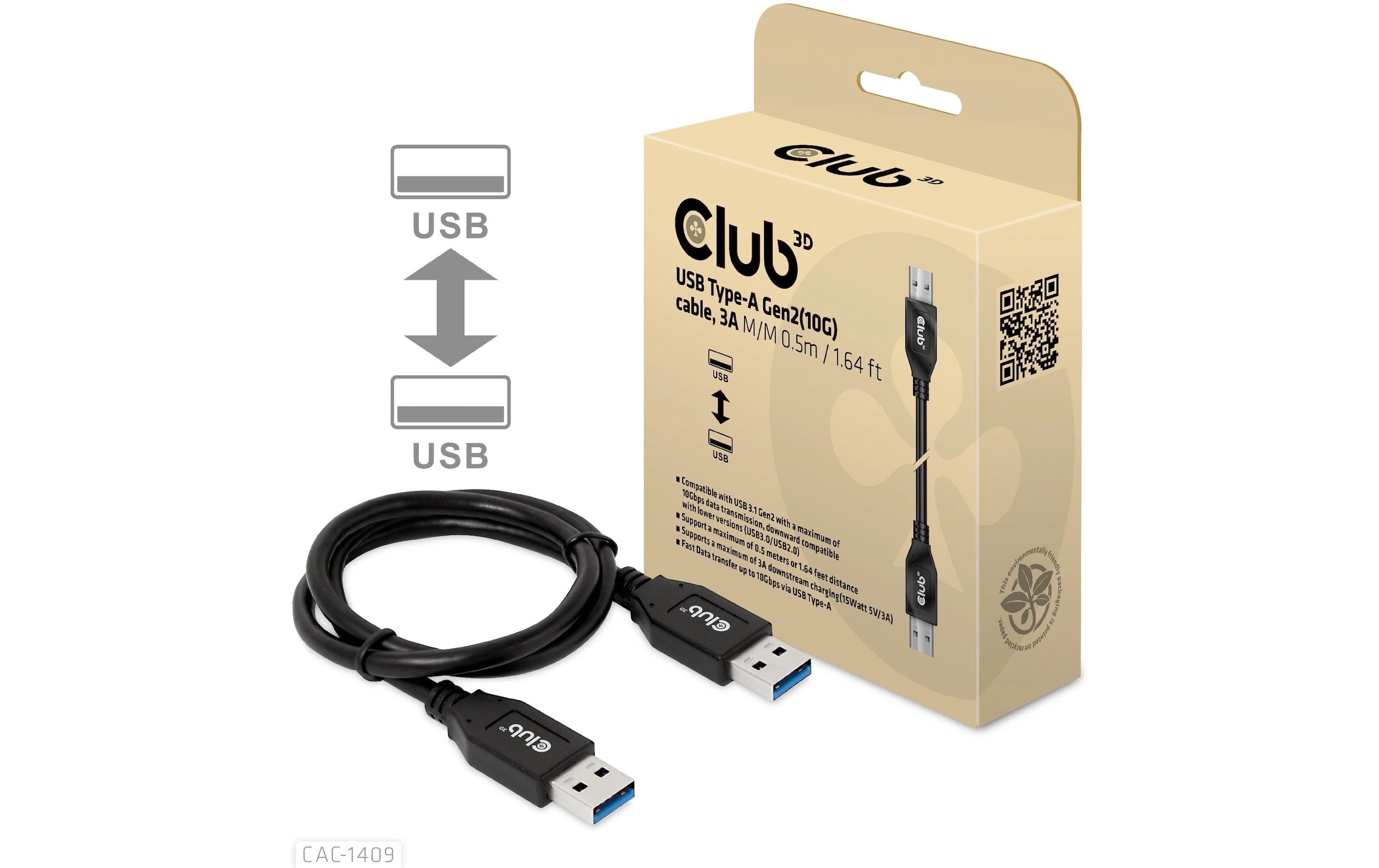 Club 3D USB-Kabel CAC-1409 USB A - USB A 0.5 m