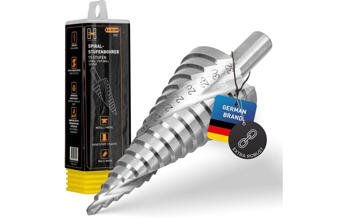 Hardtwerk Stufenbohrer 15 Stufen Ø 4-32 mm