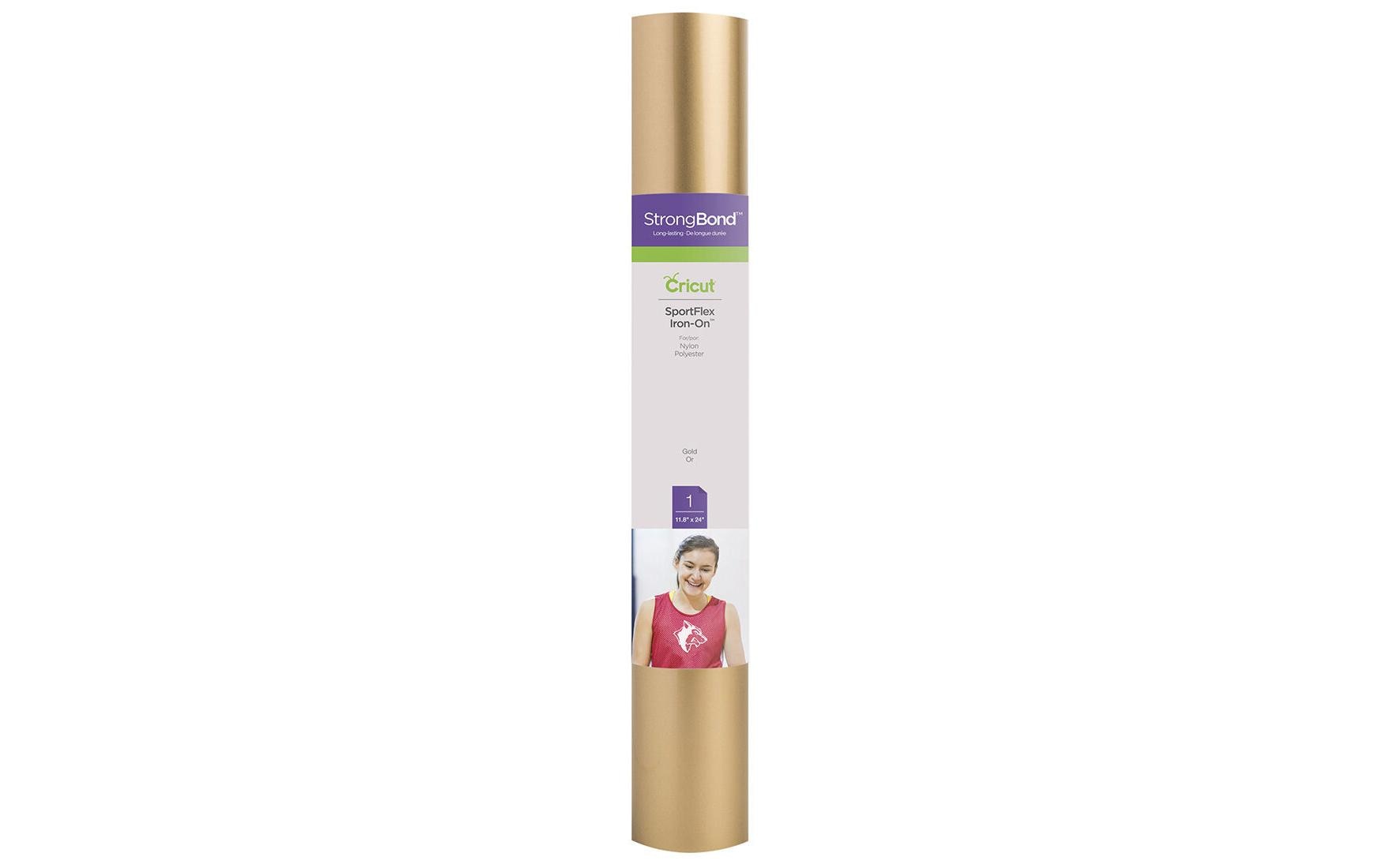 Cricut Aufbügelfolie Sportflex 30 x 61 cm, 1 Stück, Gold