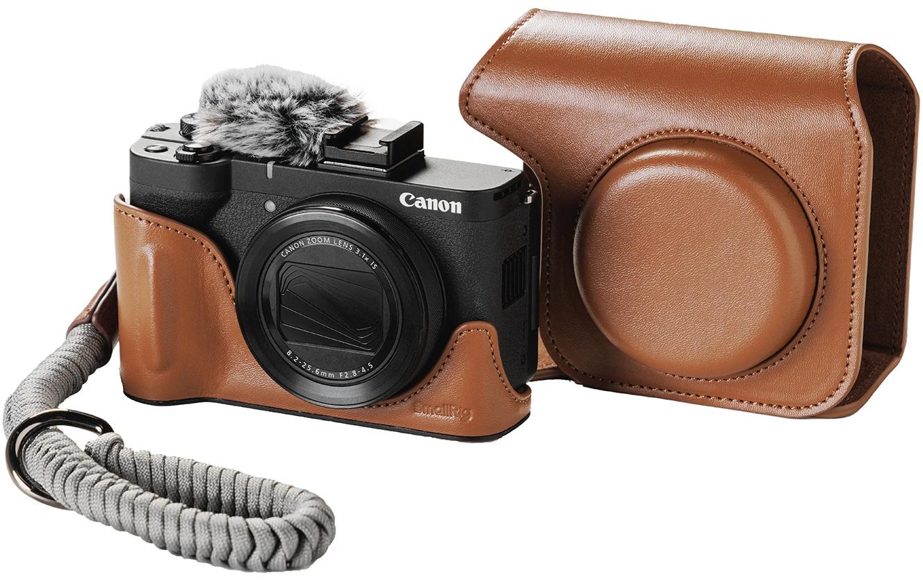Smallrig Ledertaschen-Set für Canon PowerShot V1 Braun