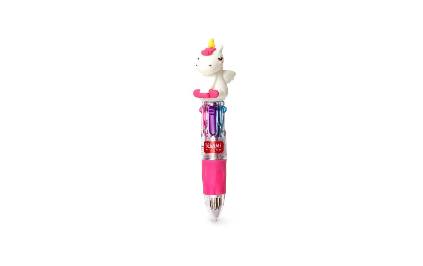 Legami Kugelschreiber Mini 4-C Rainbow 1 mm, Blau/Grün/Rosa/Violett