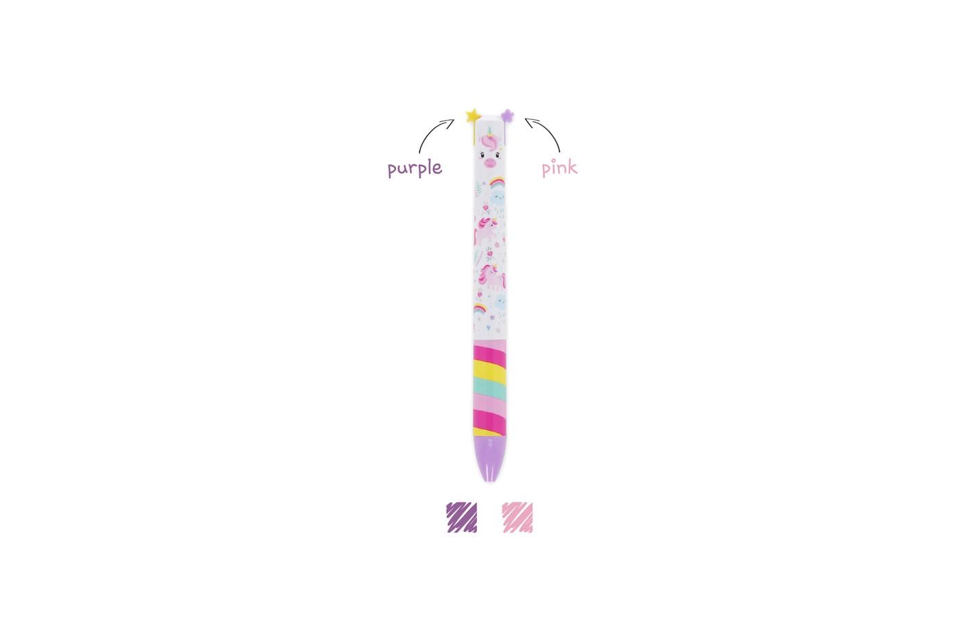 Legami Kugelschreiber 2-C Unicorn 1 mm, Pink/Purple Rain
