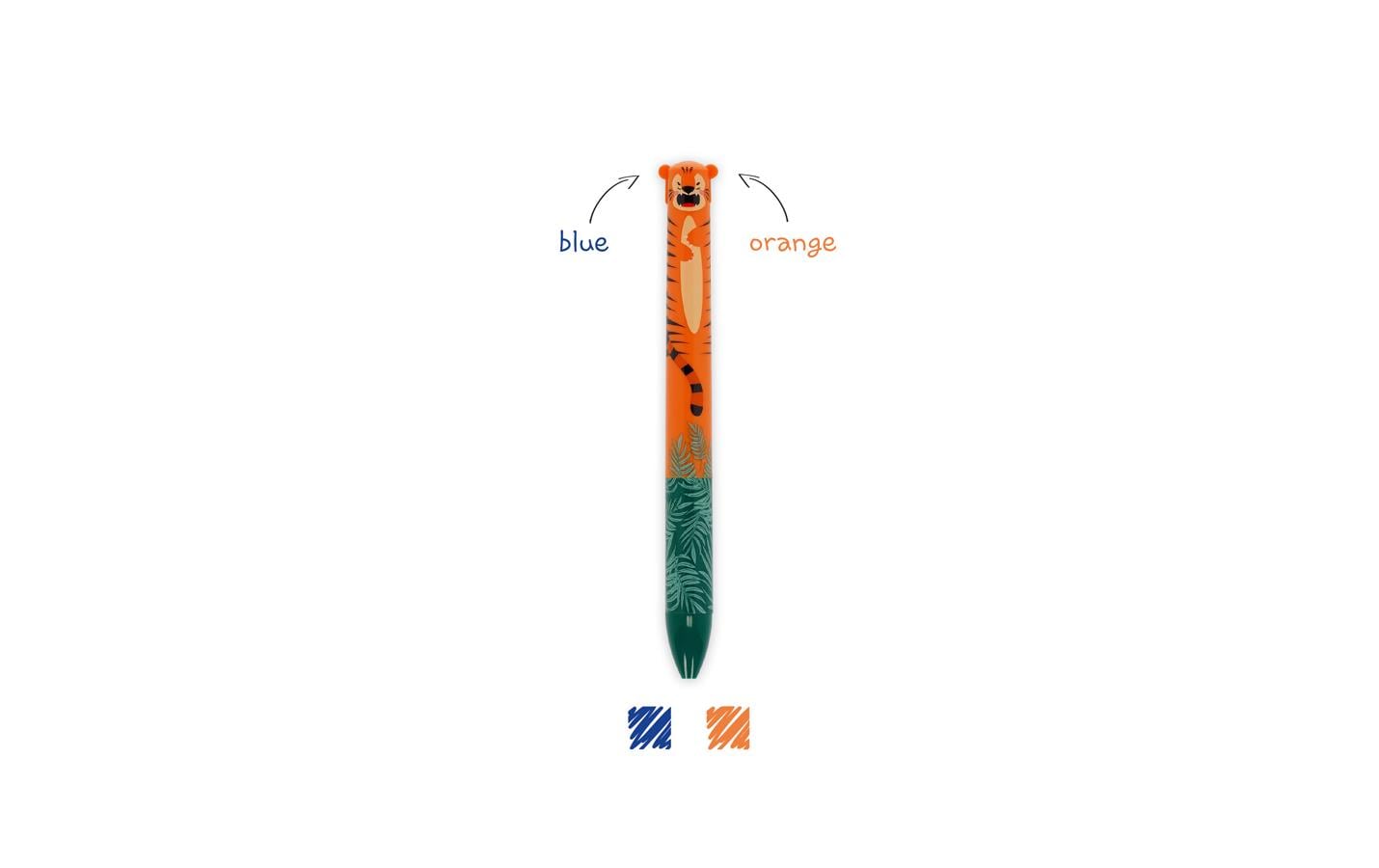 Legami Kugelschreiber 2-C Tiger 1 mm, Orange/Blau