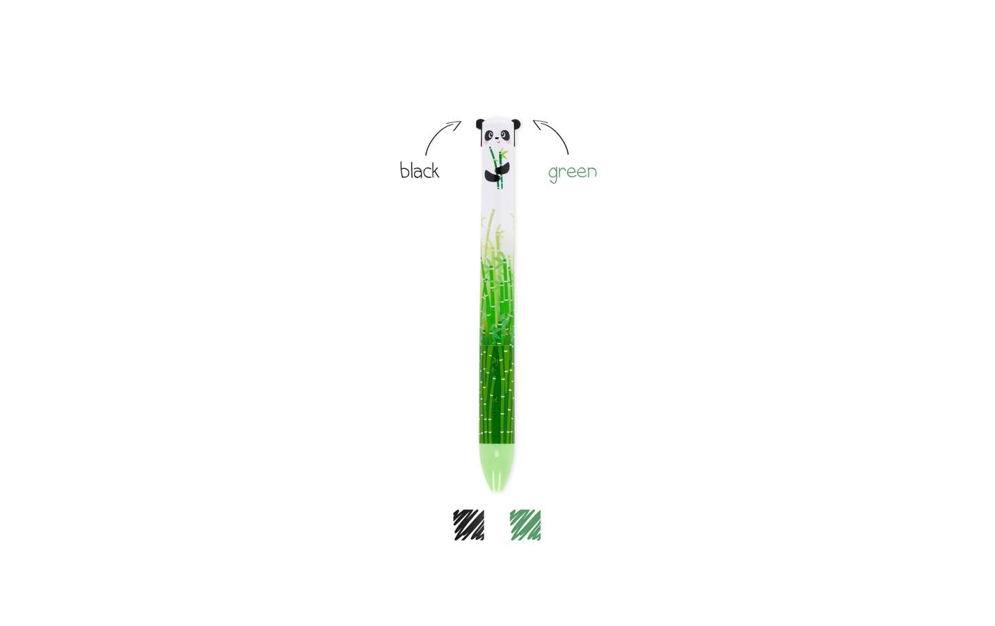 Legami Kugelschreiber 2-C Panda 1 mm, Grün/Schwarz