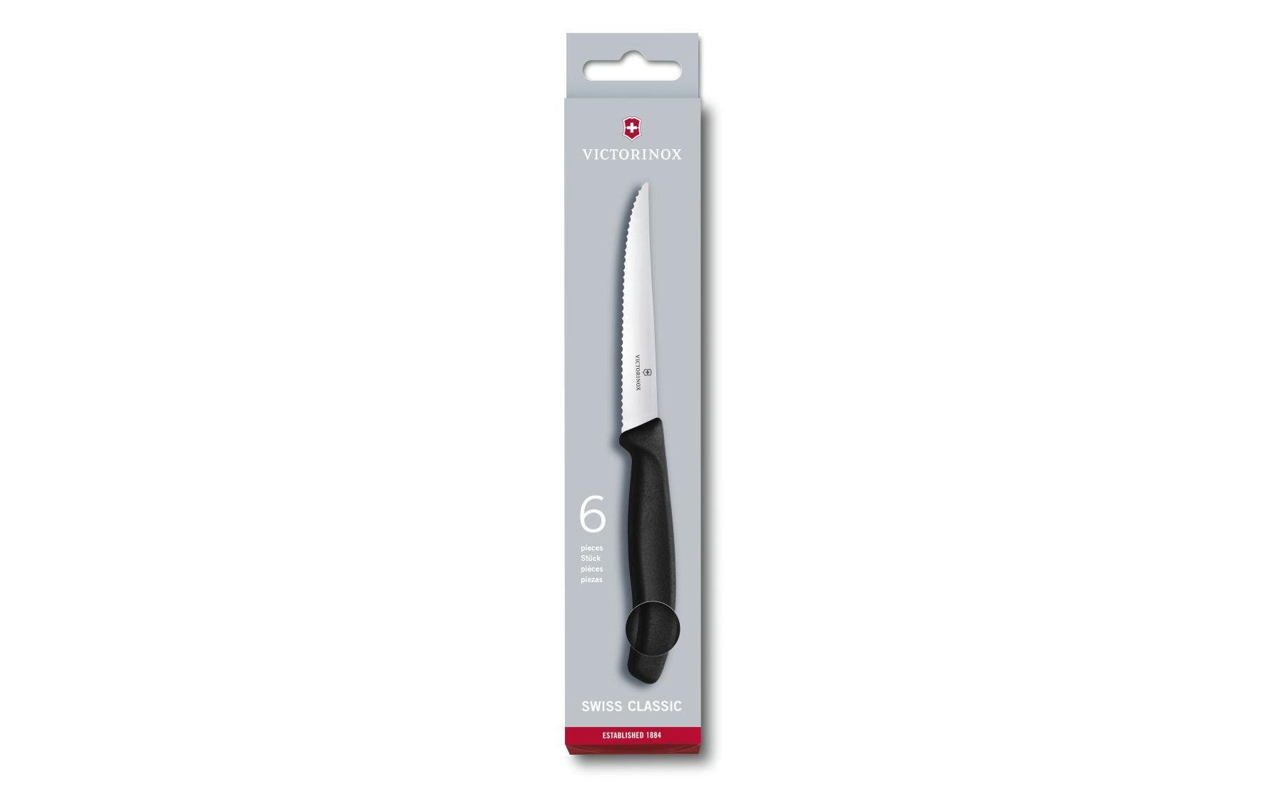 Victorinox Steakmesser Swiss Classic 6 Stück, Schwarz