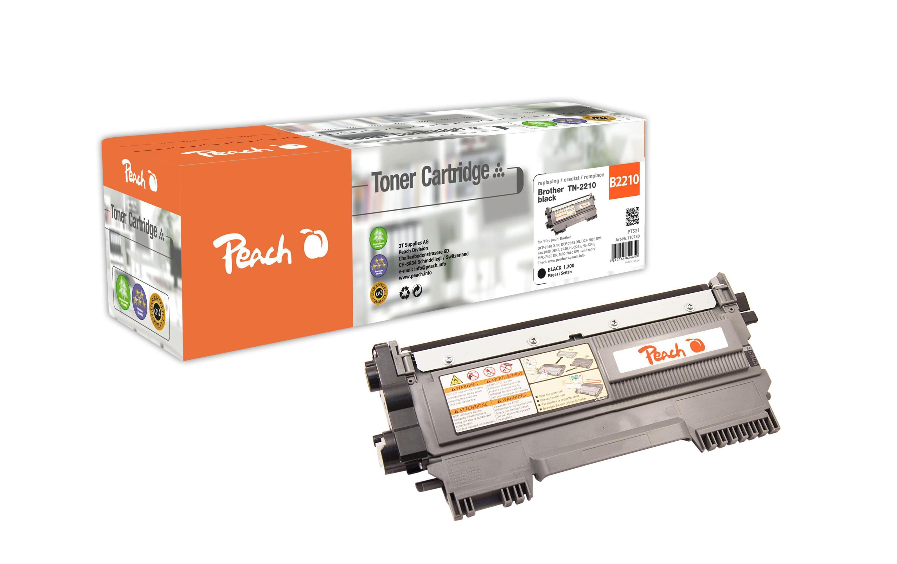 Peach Toner Brother TN-2210 Black