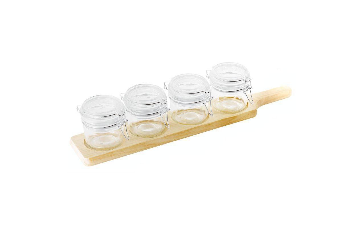 Paderno Servierplatte mit Schälchen Holz, 5-Teilig