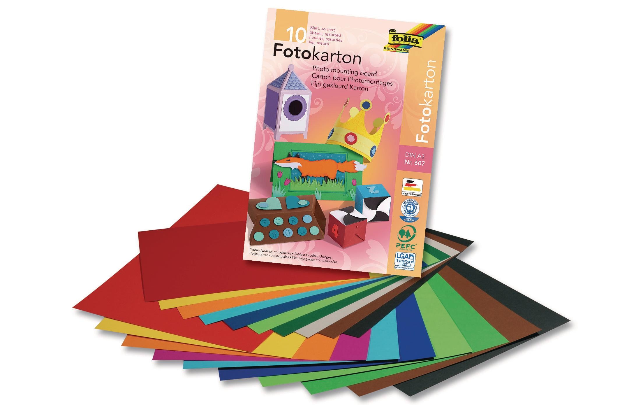 Folia Fotokarton A3 10 Blätter à 10 Farben