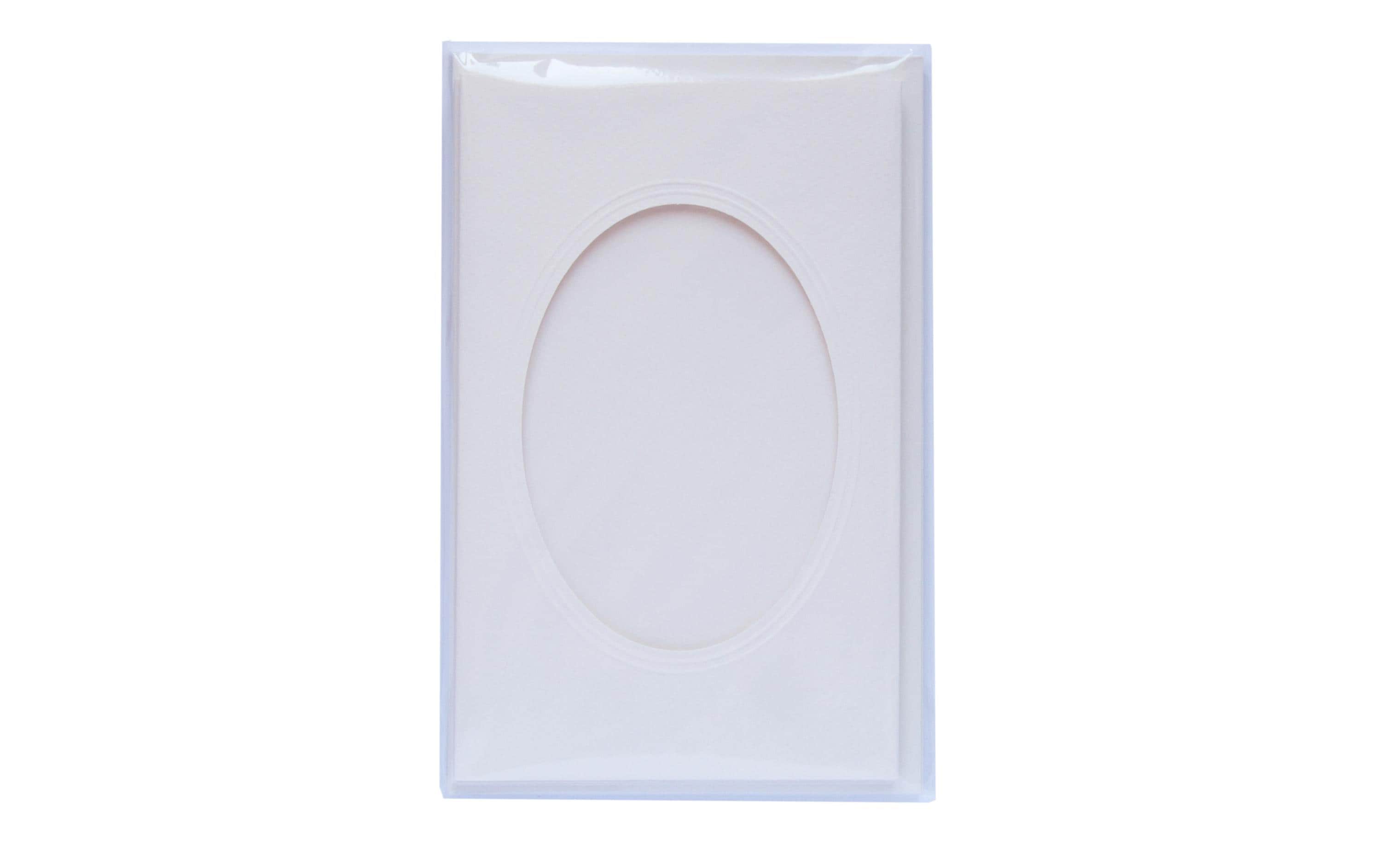 Folia Passepartout-Karten 220g/m2  oval Perlweiss
