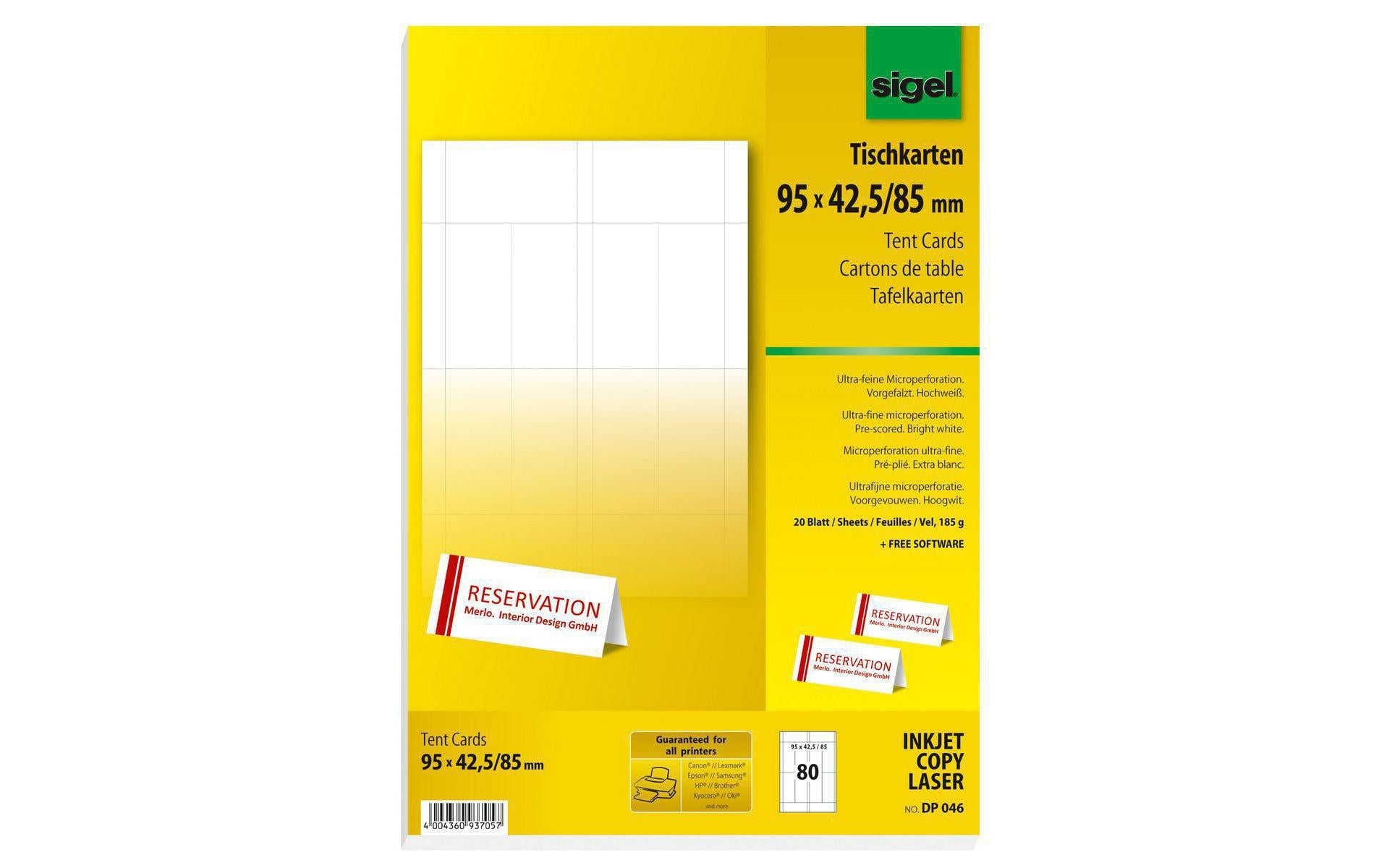 Sigel Tischkarte DP046 80 Stück