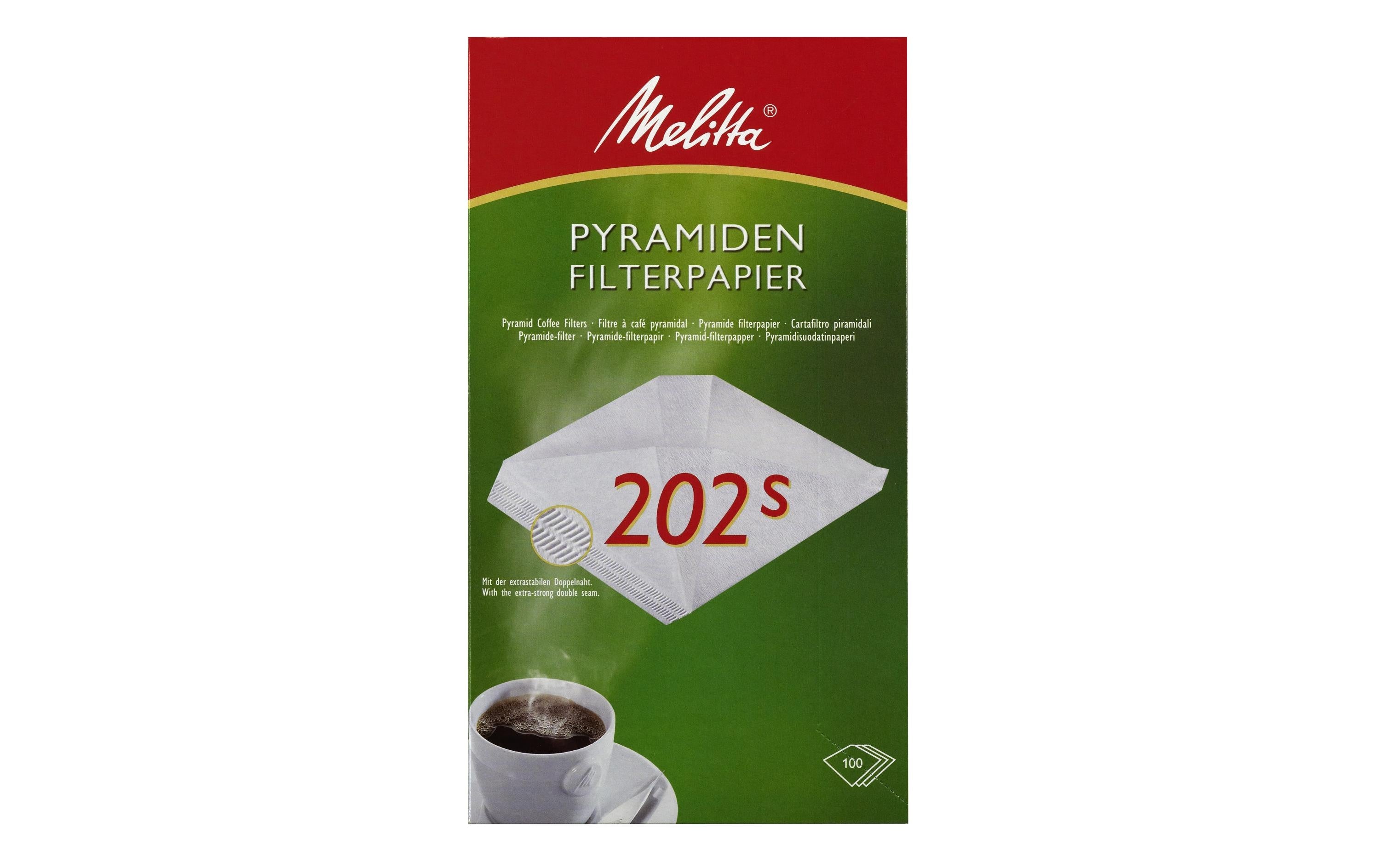 Melitta Filtertüte Pyramiden-Filterpapier 202 S 202s 100 Stück