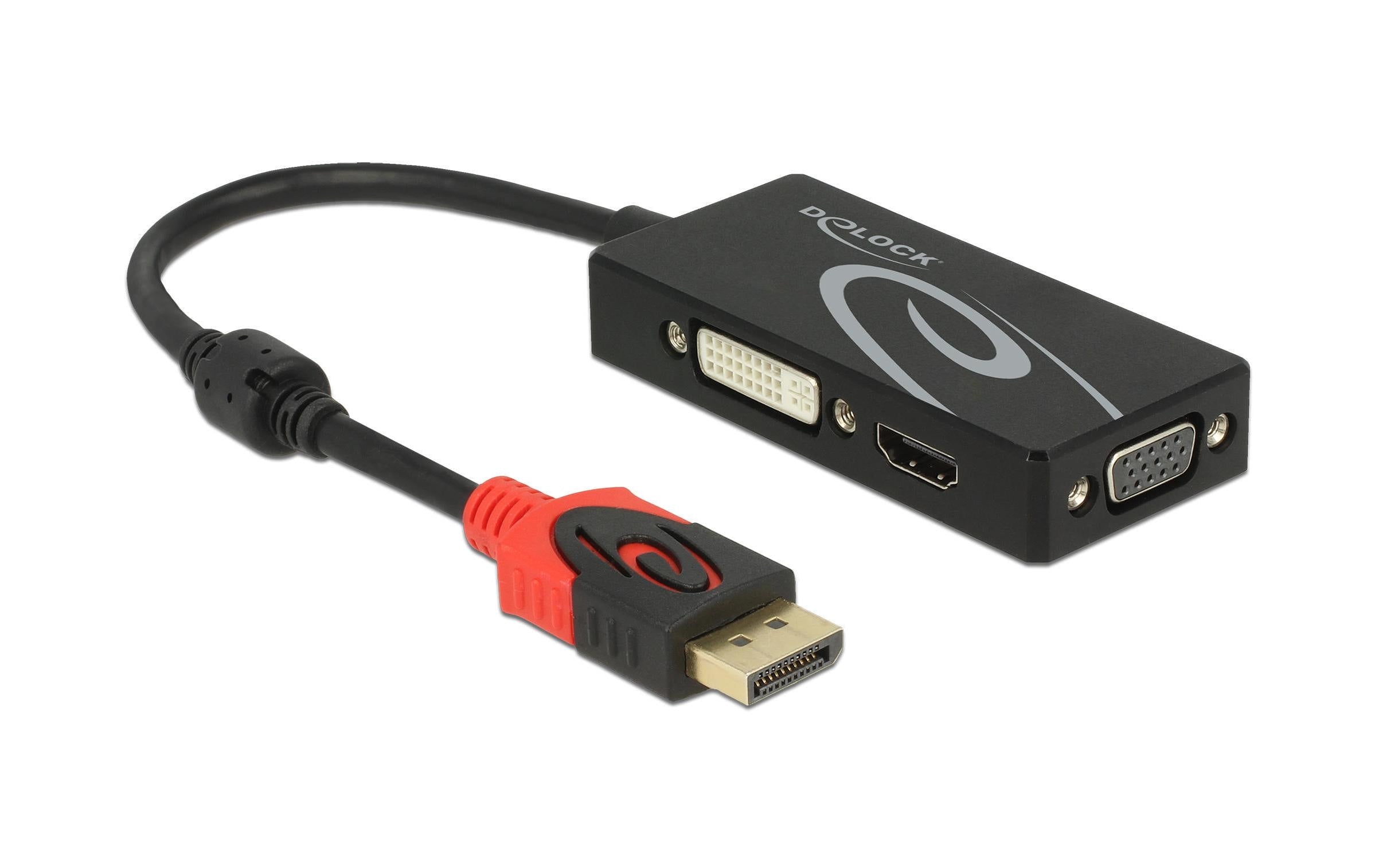 Delock Multiadapter 4K DisplayPort - DVI-I/HDMI/VGA