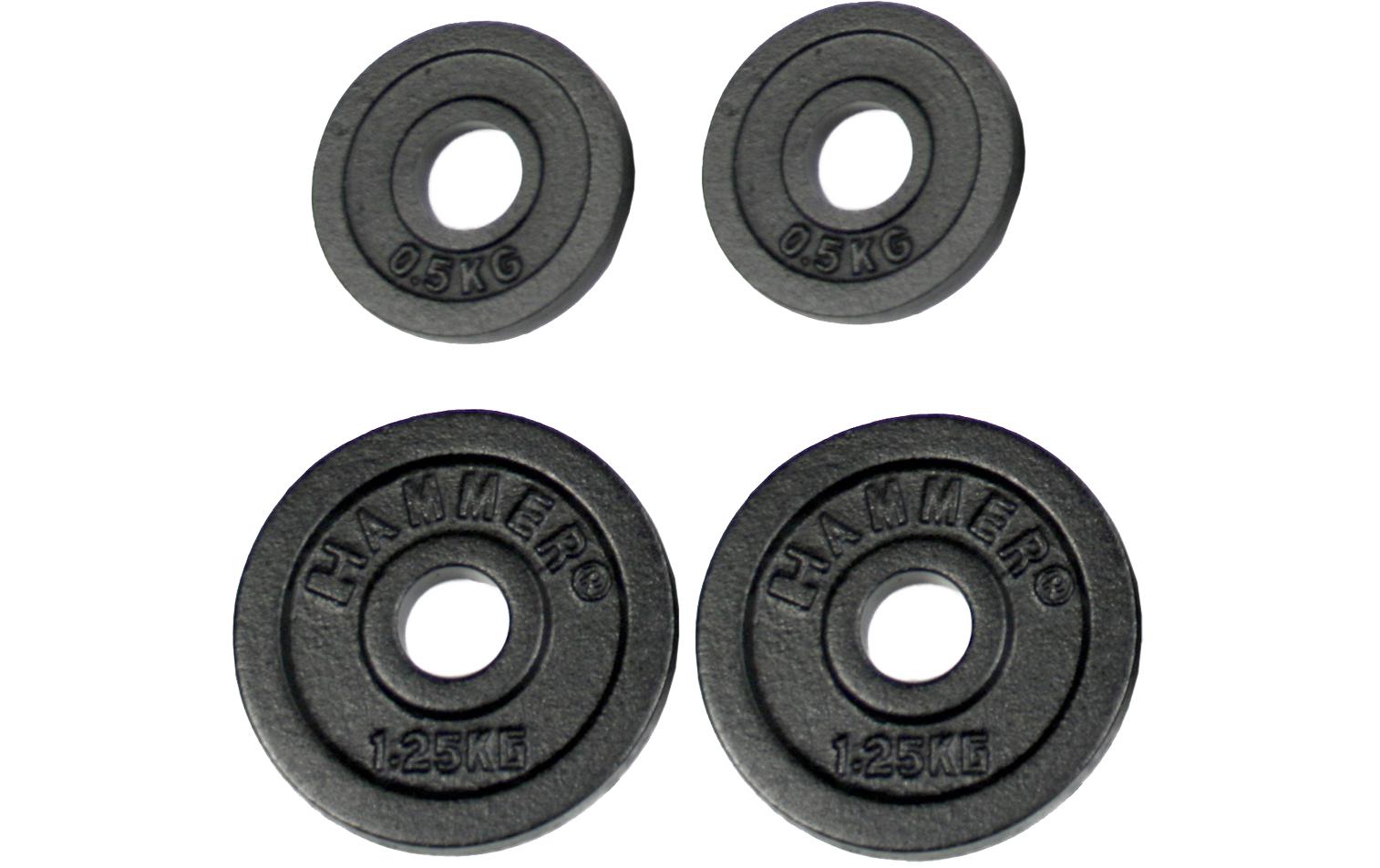 HAMMER Hantelscheibe 2 x 0.5 kg + 2 x 1.25 kg