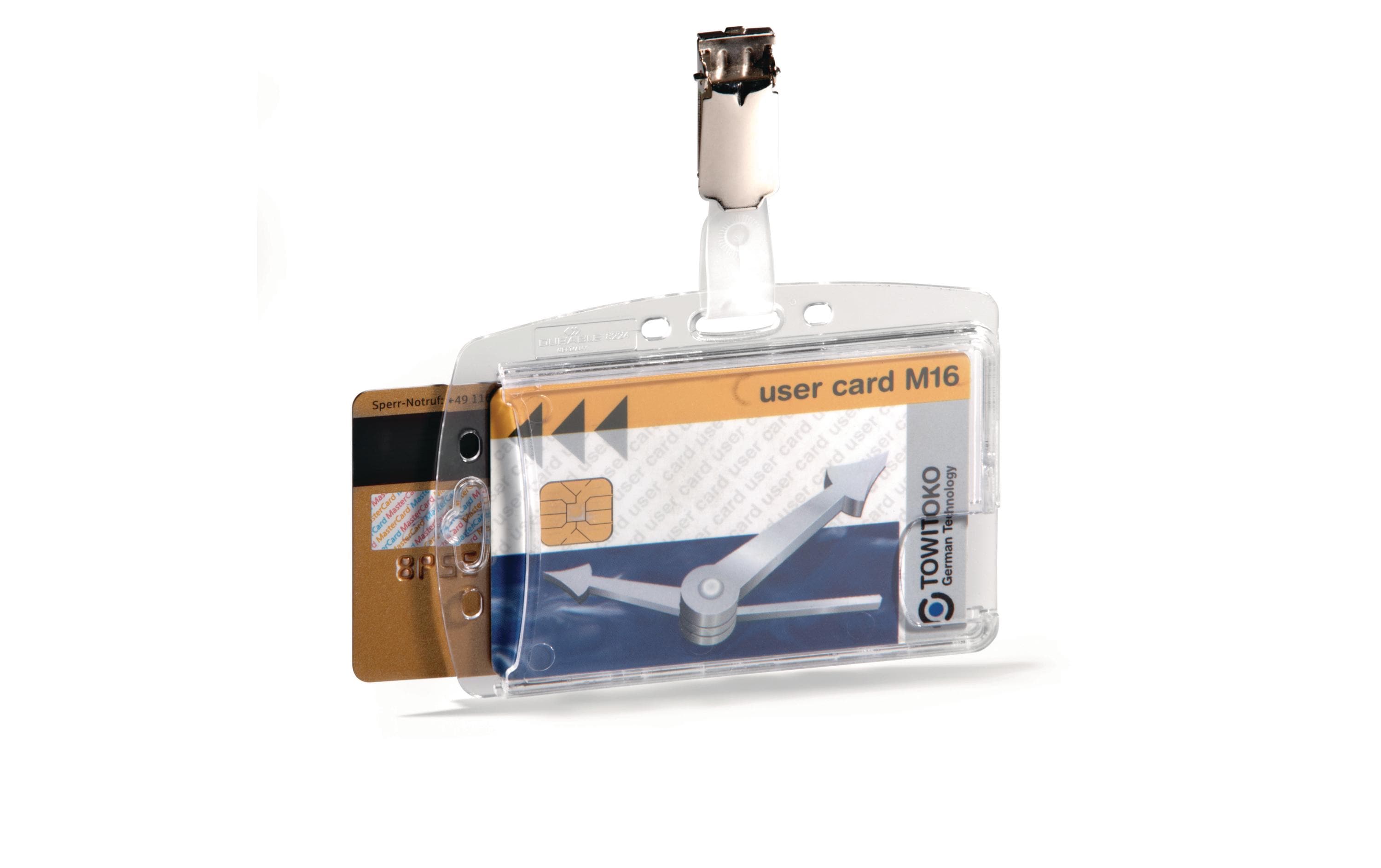 DURABLE Ausweishalter Hartbox mit Clip für 2 Ausweise, 25 Stück