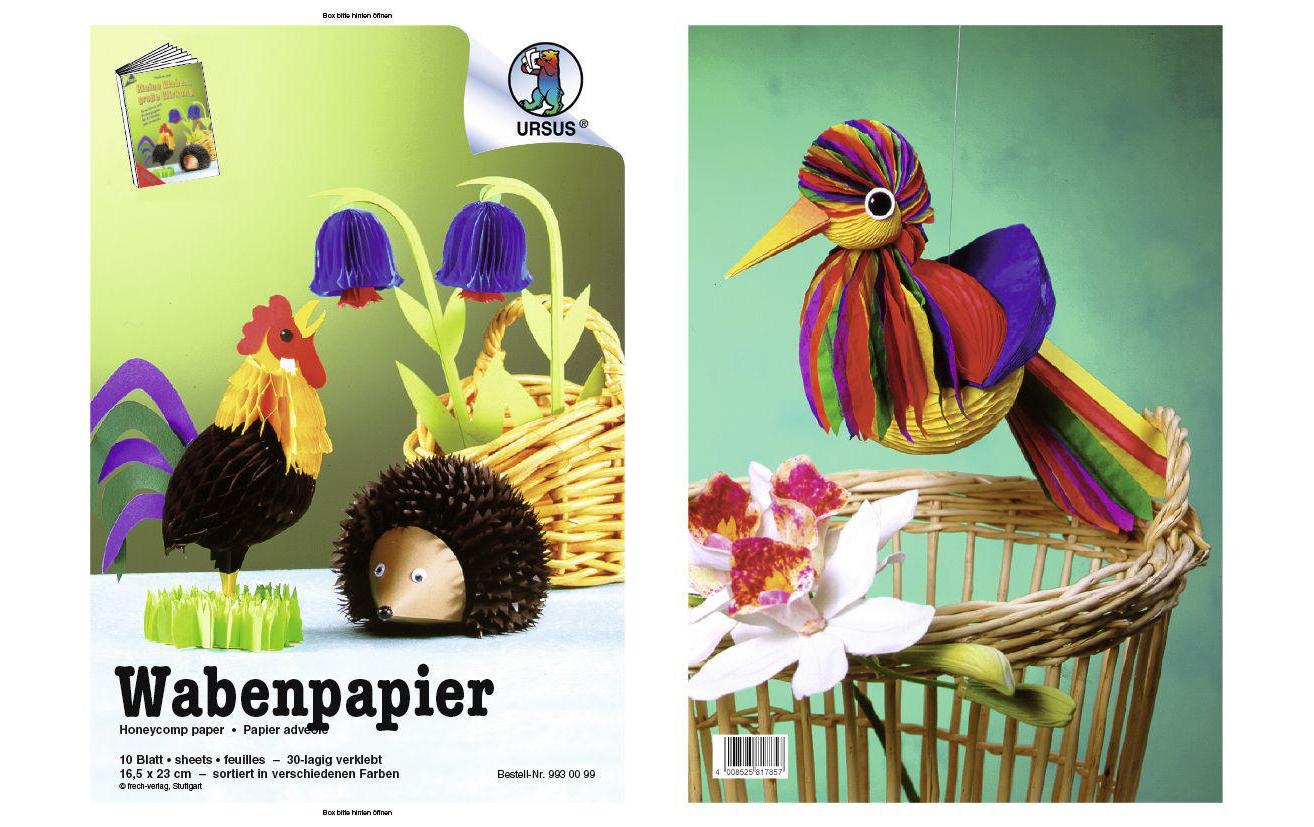 URSUS Wabenpapier 8 Farben 16.5 x 23 cm