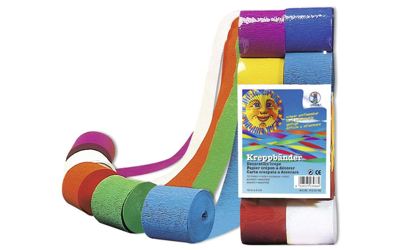 URSUS Krepppapier Kreppbänder 10 Rollen