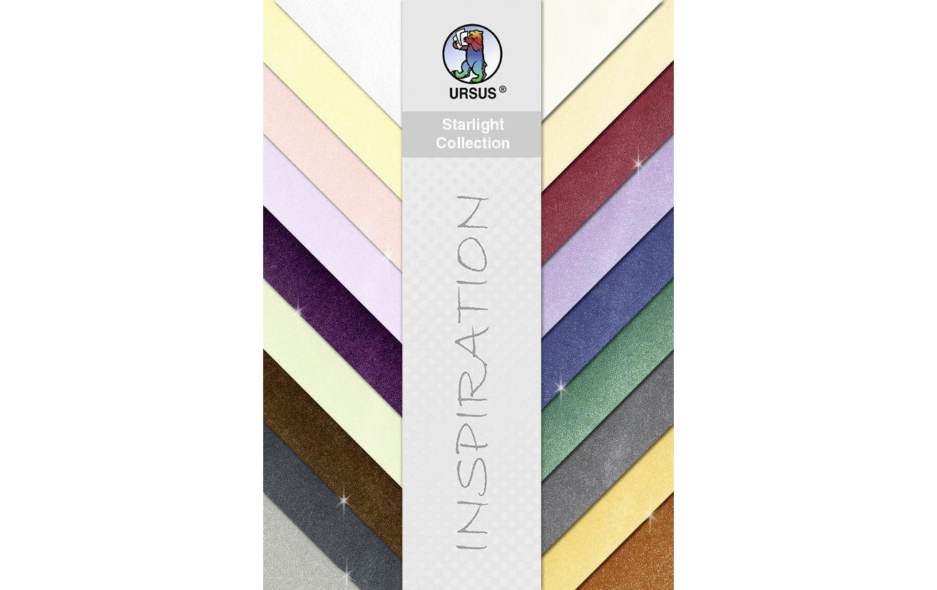 URSUS Glitzerpapier Starlight 23 x 33 cm, 200 g/m², 18 Blatt