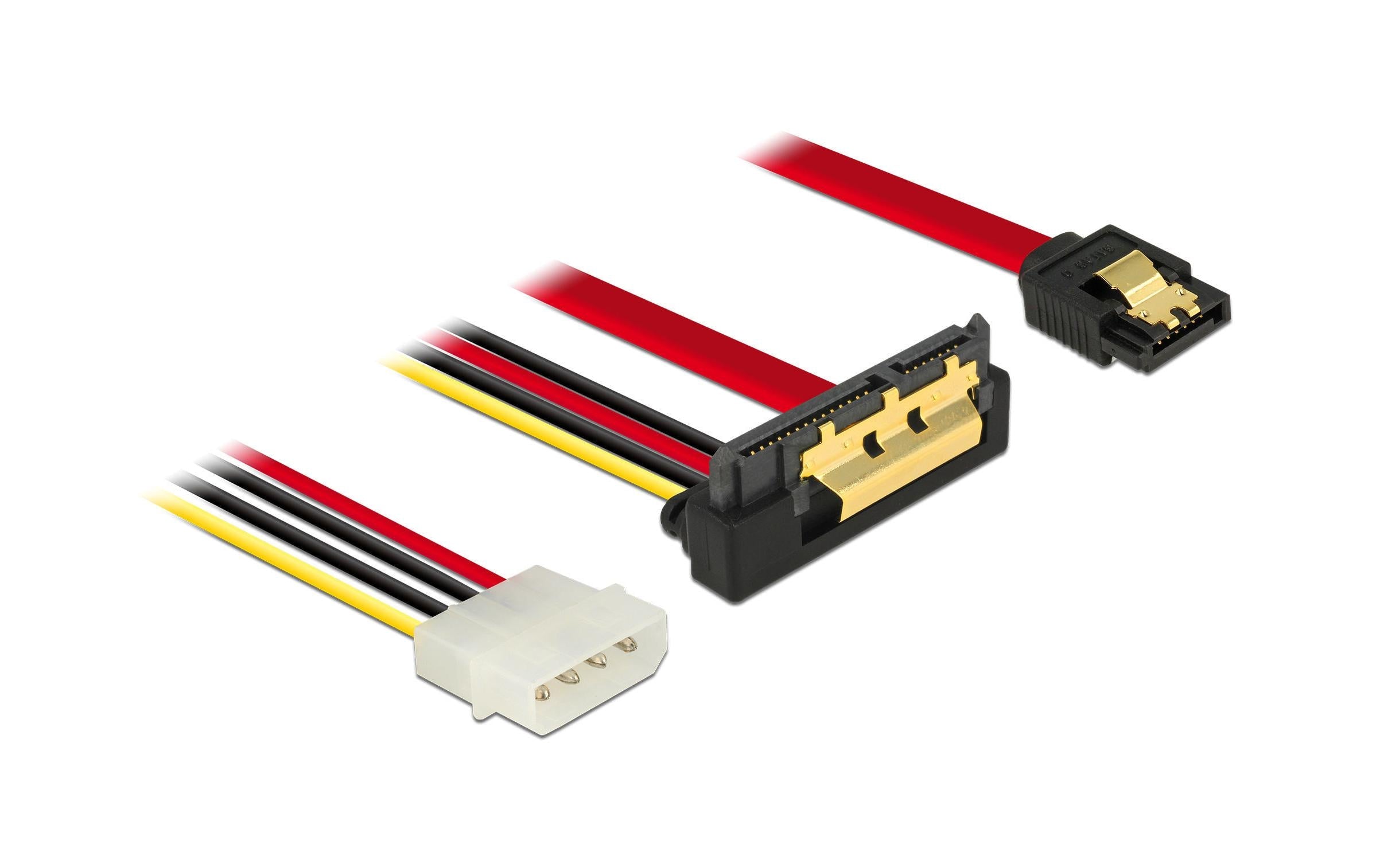 Delock SATA3-Kombikabel gewinkelt, Molex Strom, 30 cm