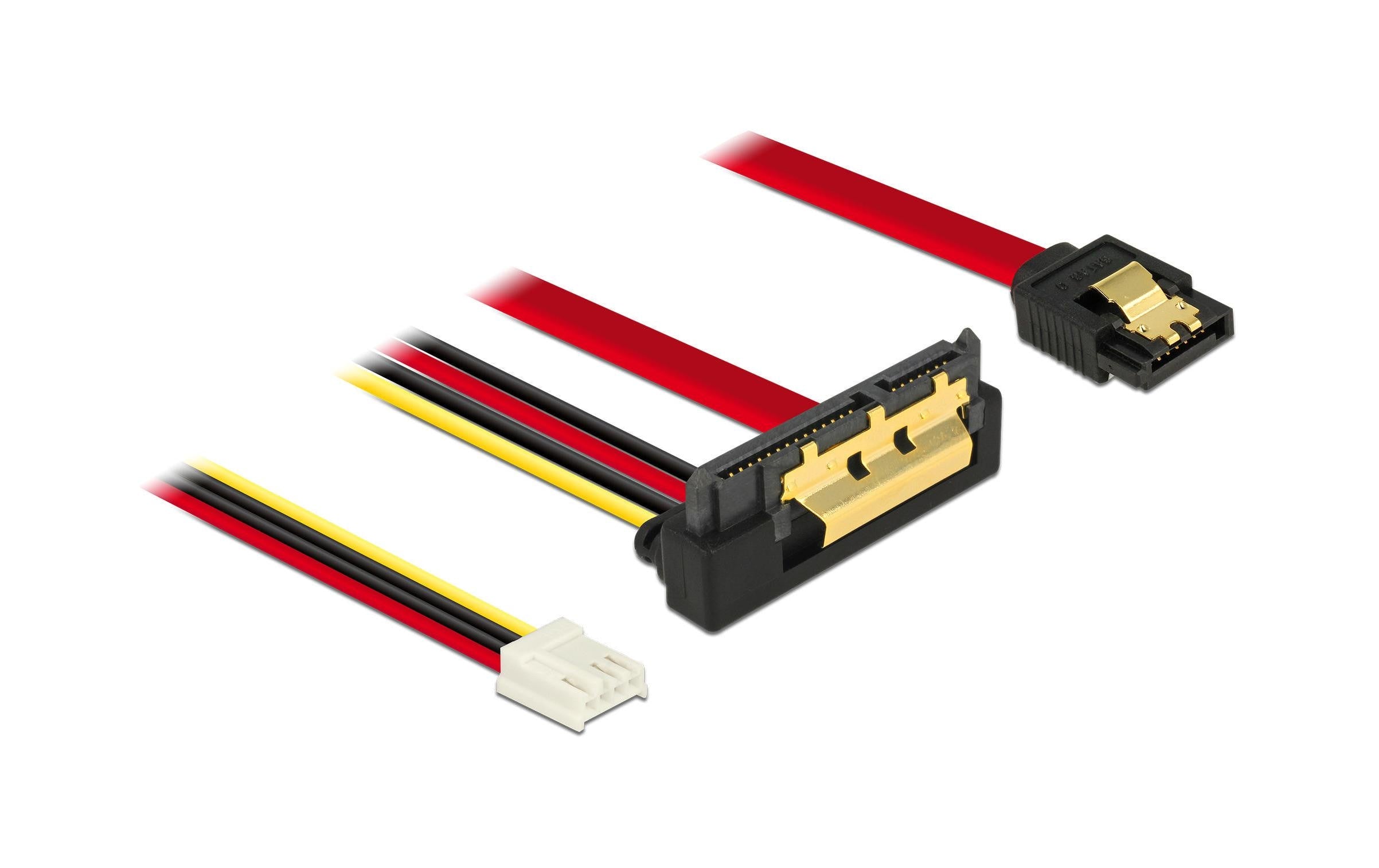 Delock SATA3-Kombikabel gewinkelt, Mainboard Strom, 30 cm