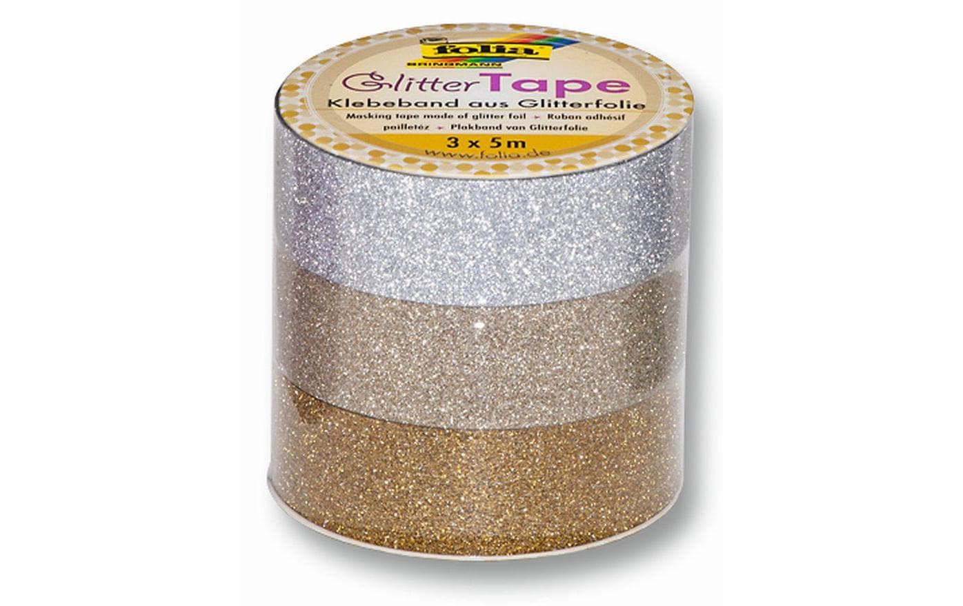 Folia Glitzer Tape 3er-Set, Mehrfarbig