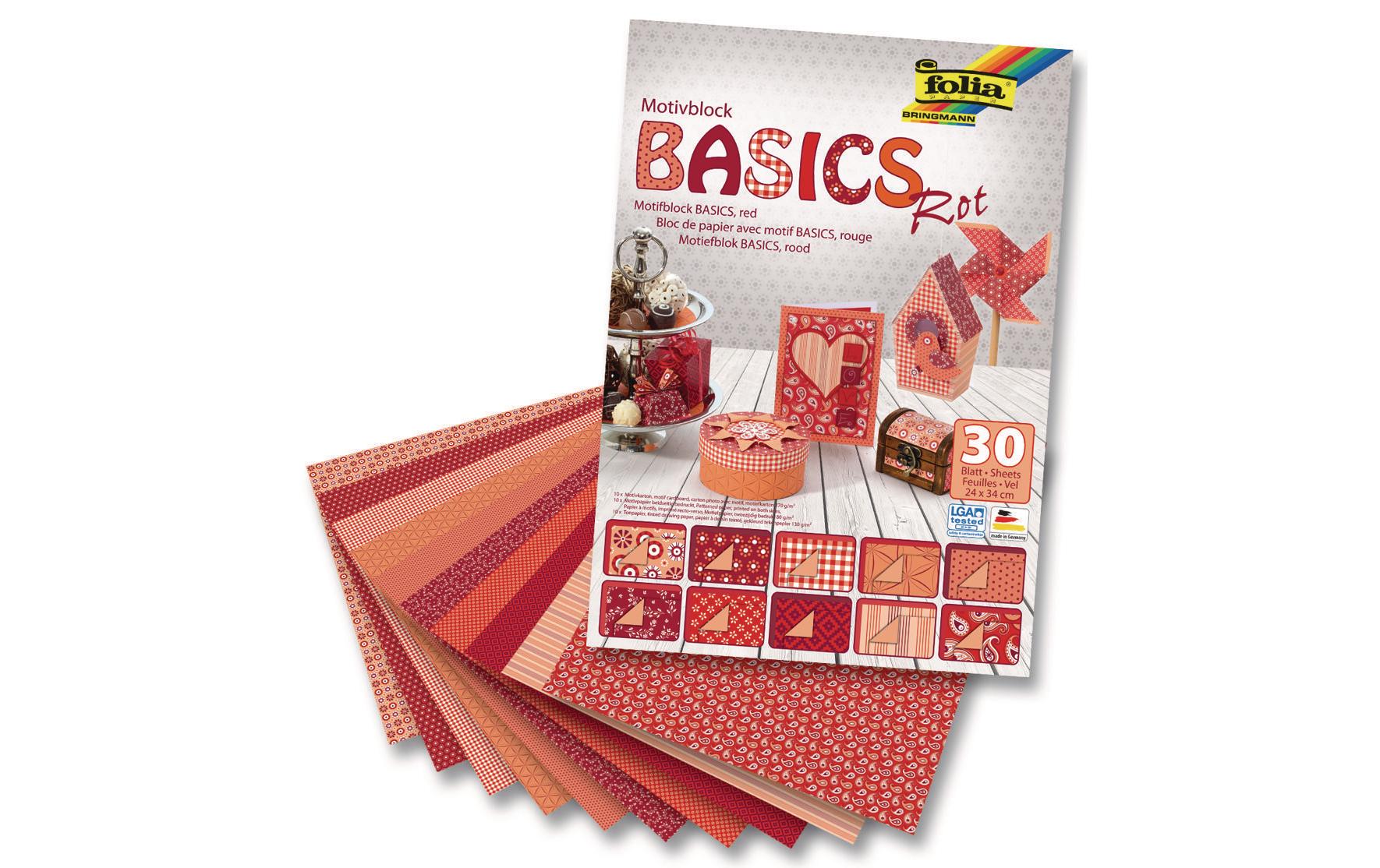 Folia Motivblock Basics rot