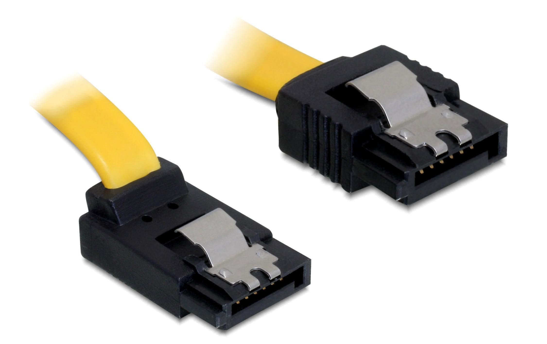 Delock SATA3-Kabel gelb, oben gewinkelt, 70 cm