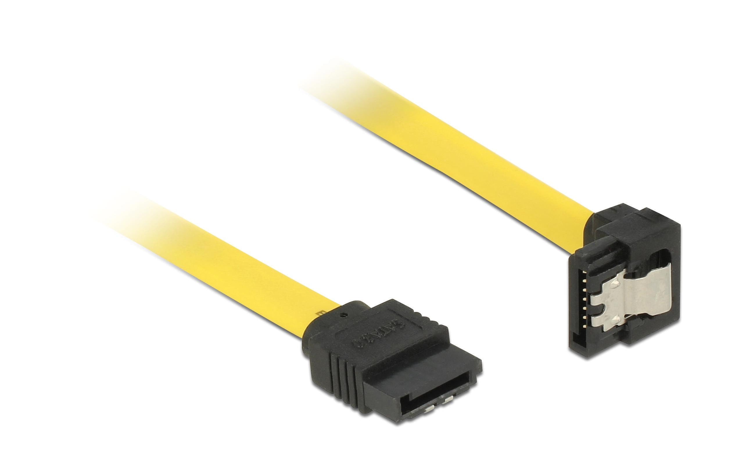 Delock SATA3-Kabel gelb, unten gewinkelt, 30 cm