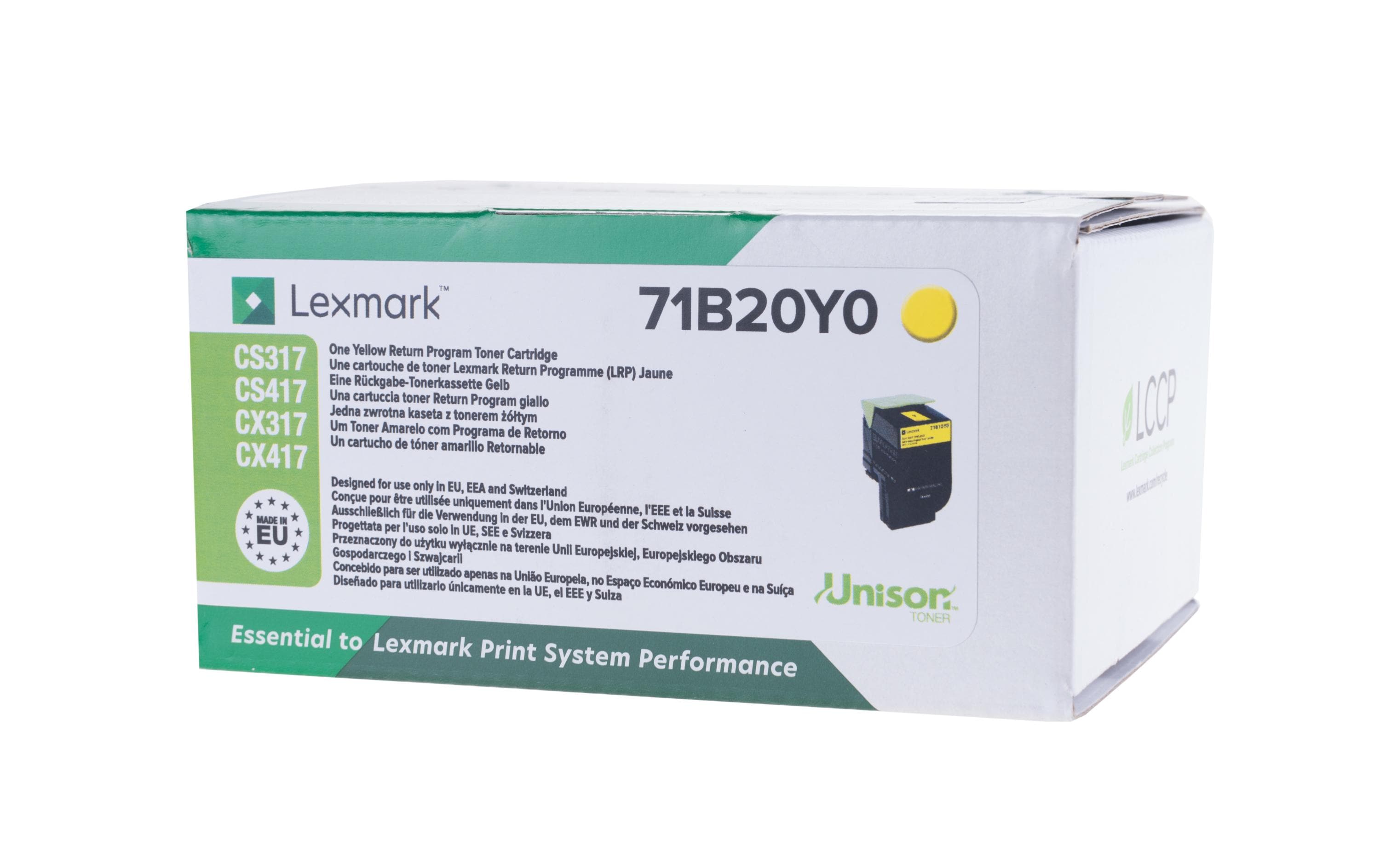 Lexmark Toner 71B20Y0 Yellow