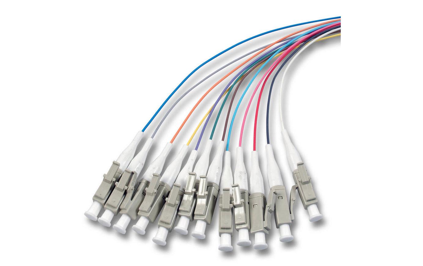 Lightwin Faserpigtail LC, MM, OM3, 2 m 12 Stück