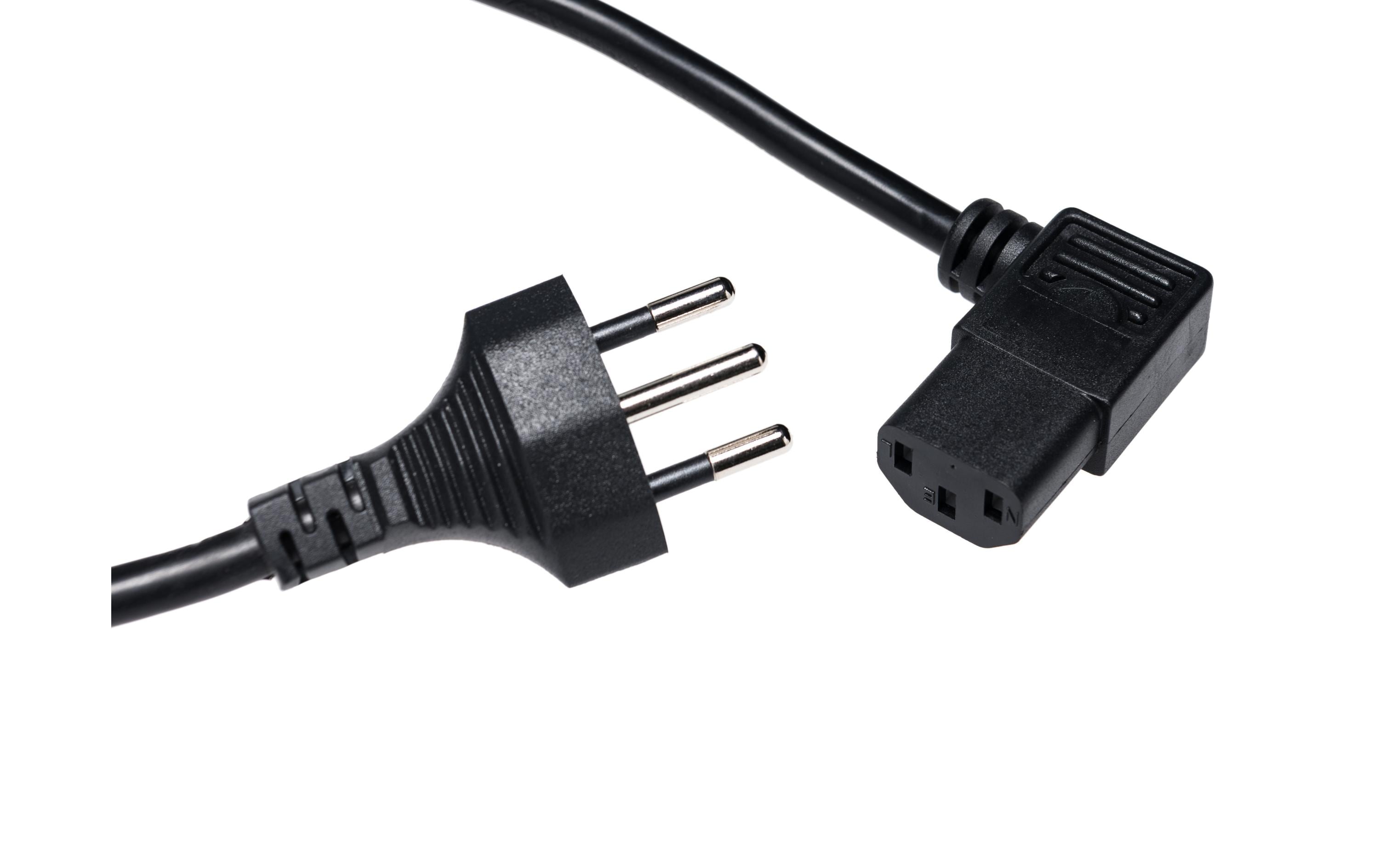 Diggelmann Netzkabel 1 m C13-T12 gewinkelt nach links