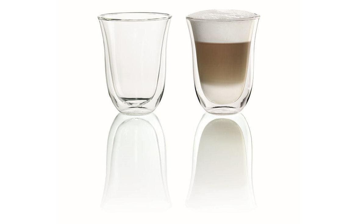 De'Longhi Latte Macchiato Becher 220 ml, 2 Stück, Transparent