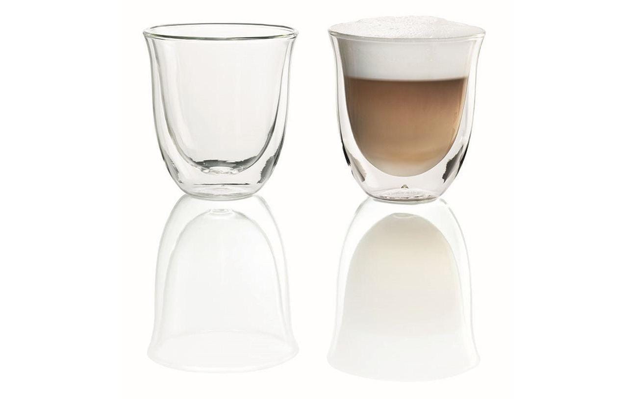 De'Longhi Cappuccino Becher 270 ml, 2 Stück, Transparent