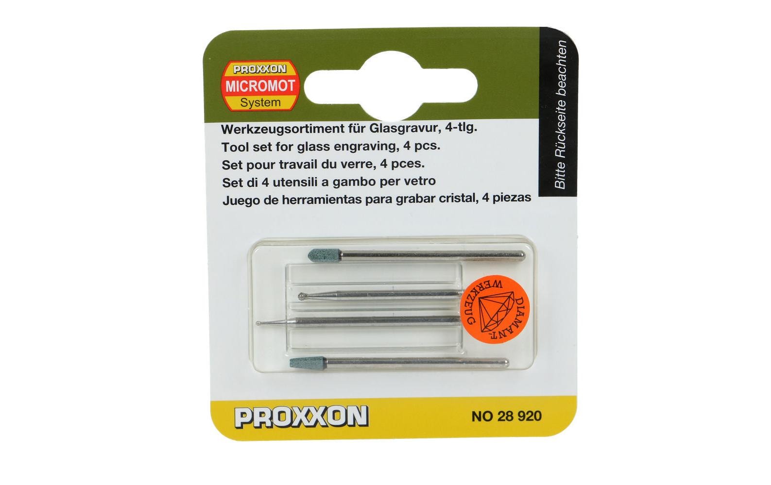 Proxxon Zubehörset Glasbearbeitungs Set 4 Teile